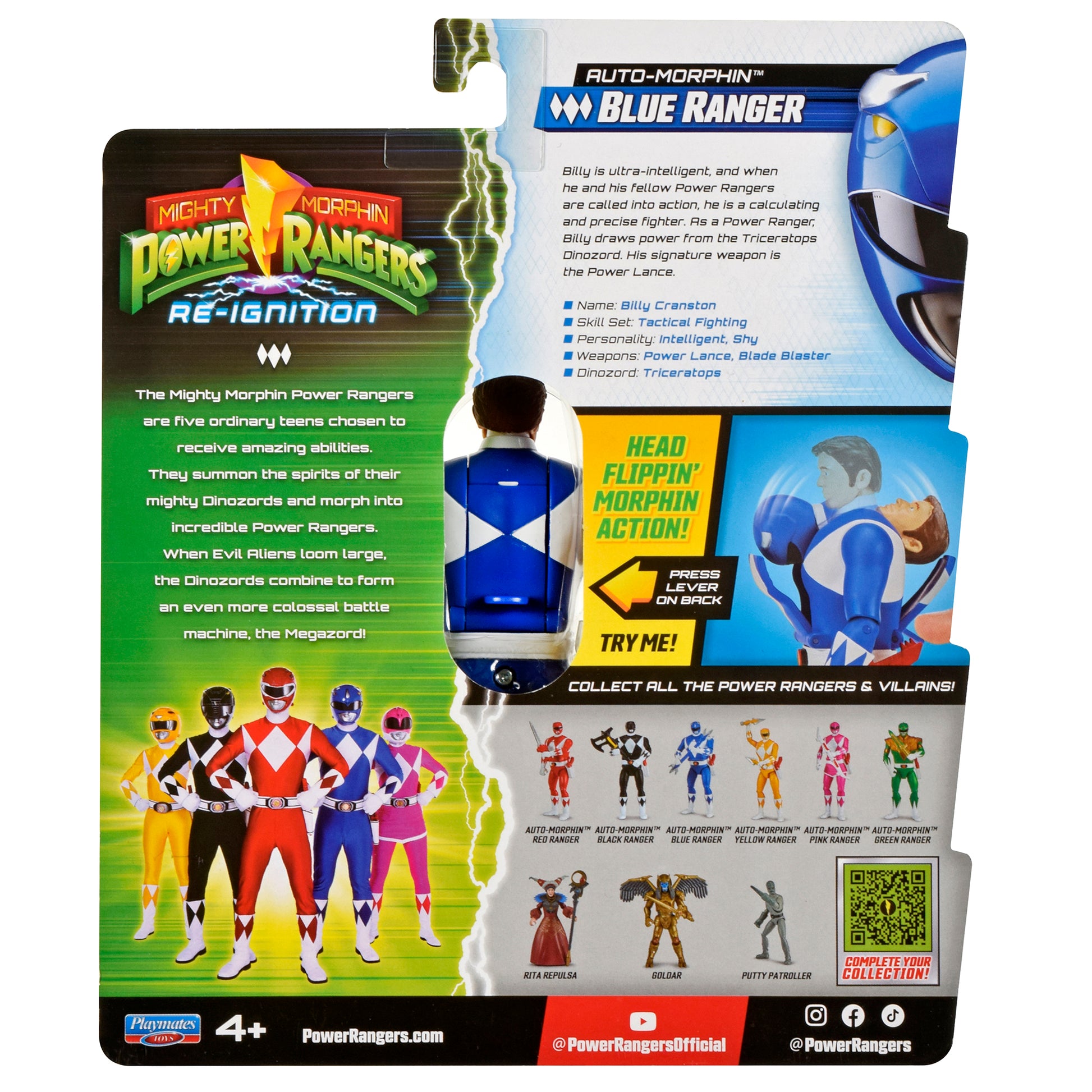 Mighty Morphin Power Rangers Auto-Morphin Figures - Blue Ranger - Toyworld Australia