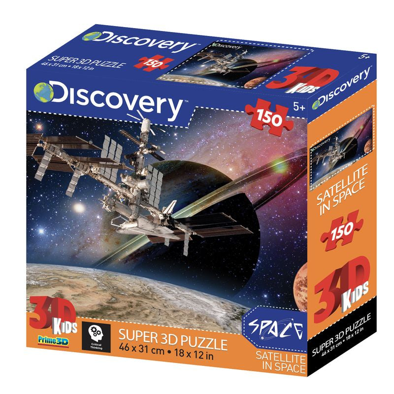 PRIME 3D SUPER 3D 150 PIECE PUZZLE DISCOVERY SPACE SATELLITE IN SPACE