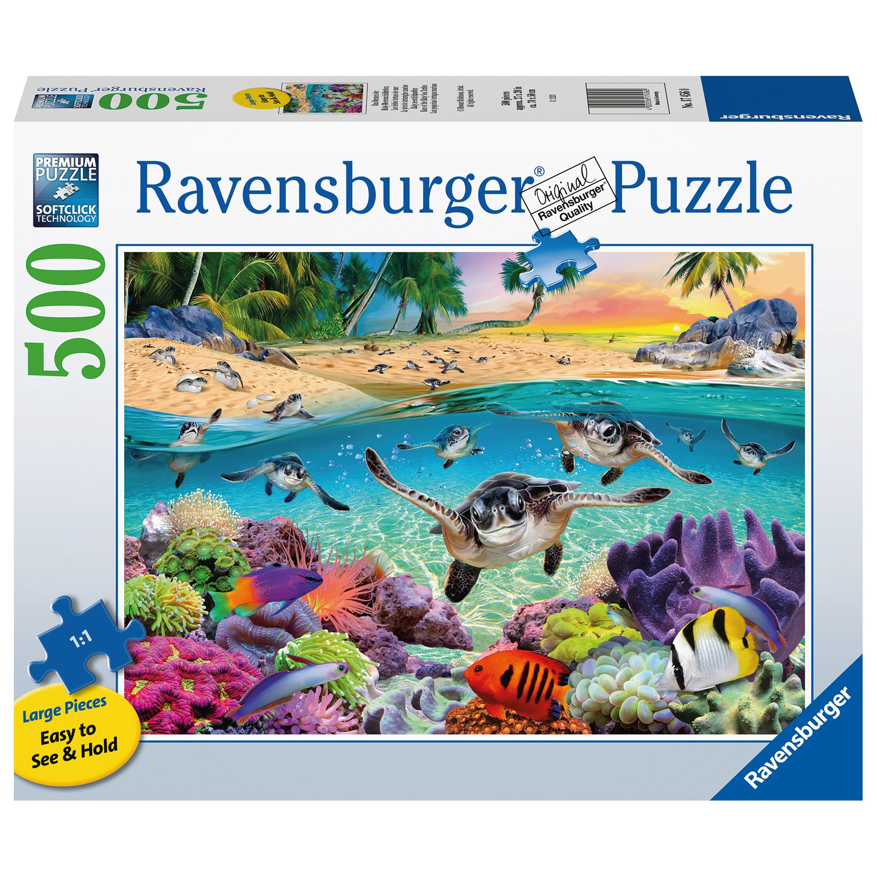 Ravensburger Race Of The Baby Sea Turtles Large 500 Piece - Toyworld Australia