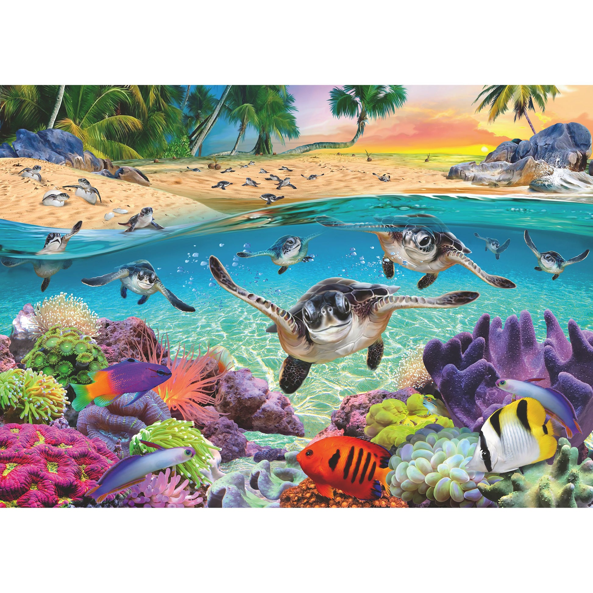Ravensburger Race Of The Baby Sea Turtles Large 500 Piece - Toyworld Australia