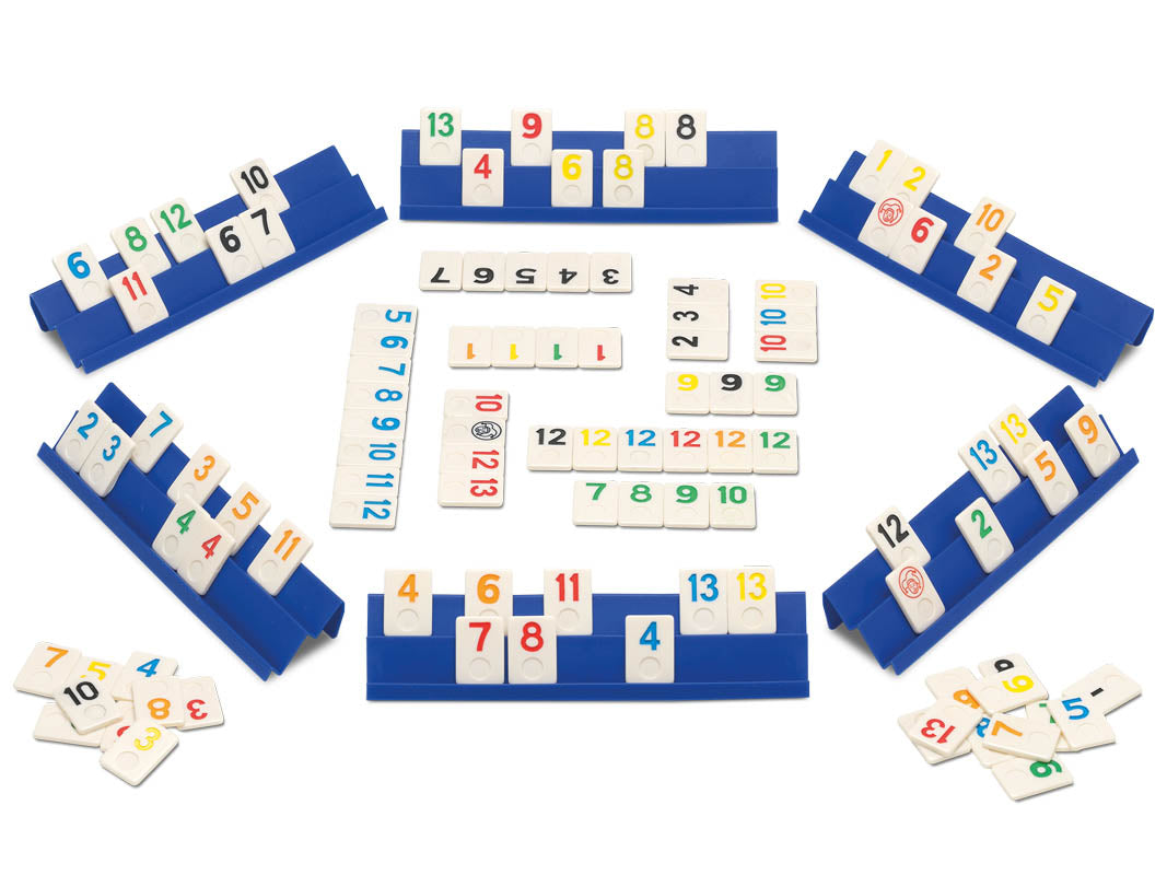 Cayro Rummi - Gioco Da Tavolo Classico - Per 2-4 Giocatori, Da 8 A 99 Anni - 106 Tessere E 4 Supporti - 5