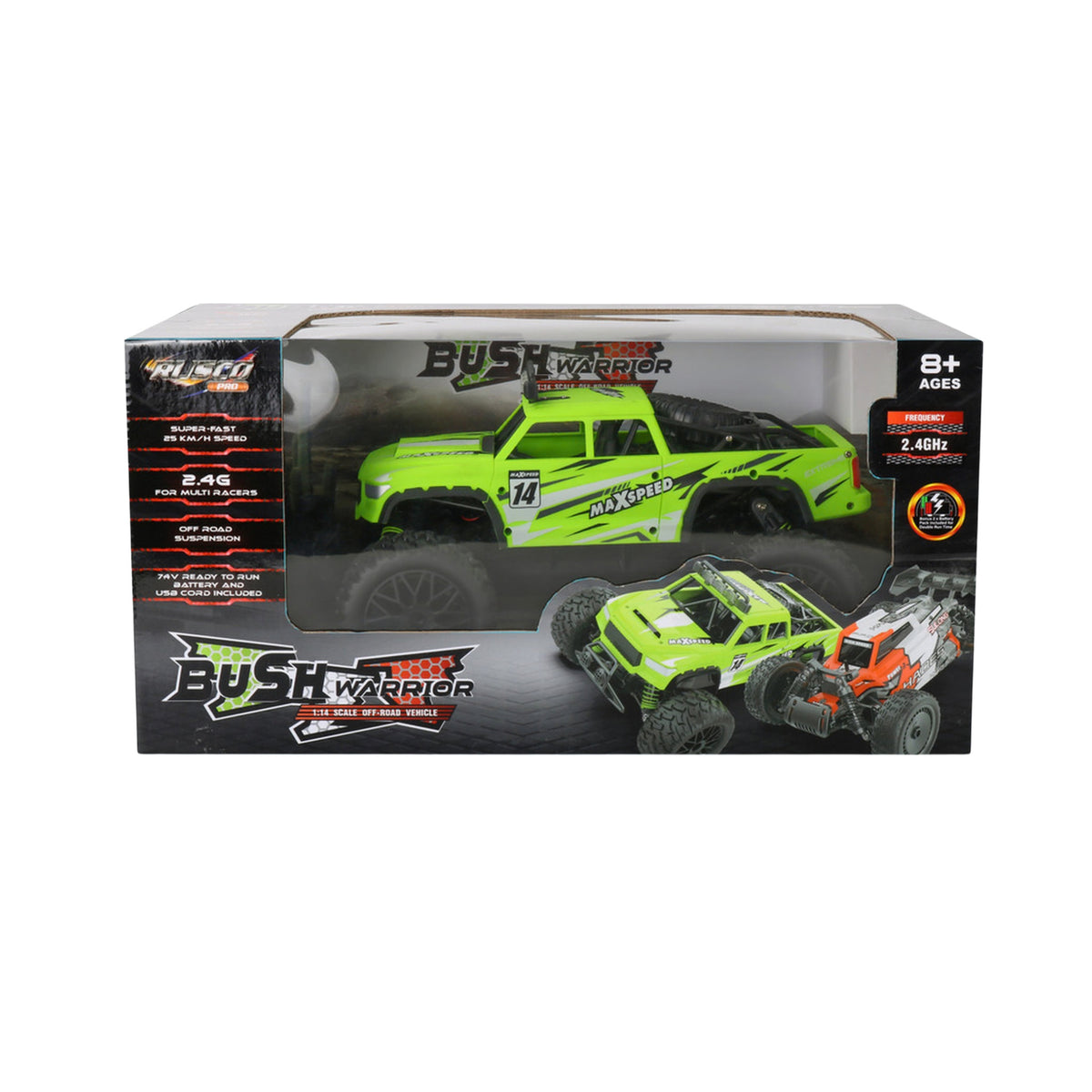 Rusco Racing 1:14 Bush Warrior Truck With Dual Batteries Assorted Styles