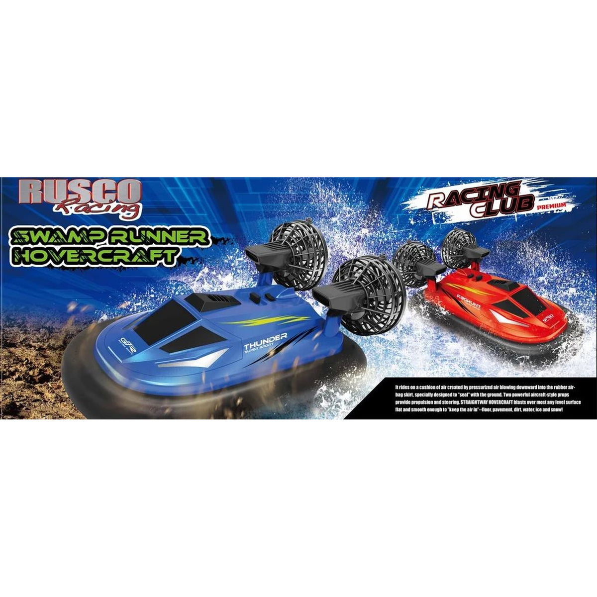 Rusco Racing 2.4 Gig Swamp Runner II Hovercraft Assorted Styles