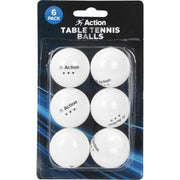 Action Sports Table Tennis Balls 6 Pack