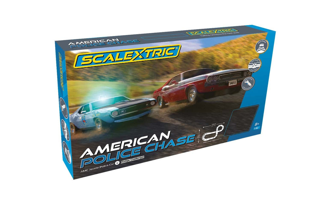 SCALEXTRIC AMERICAN POLICE CHASE SLOT CAR SET