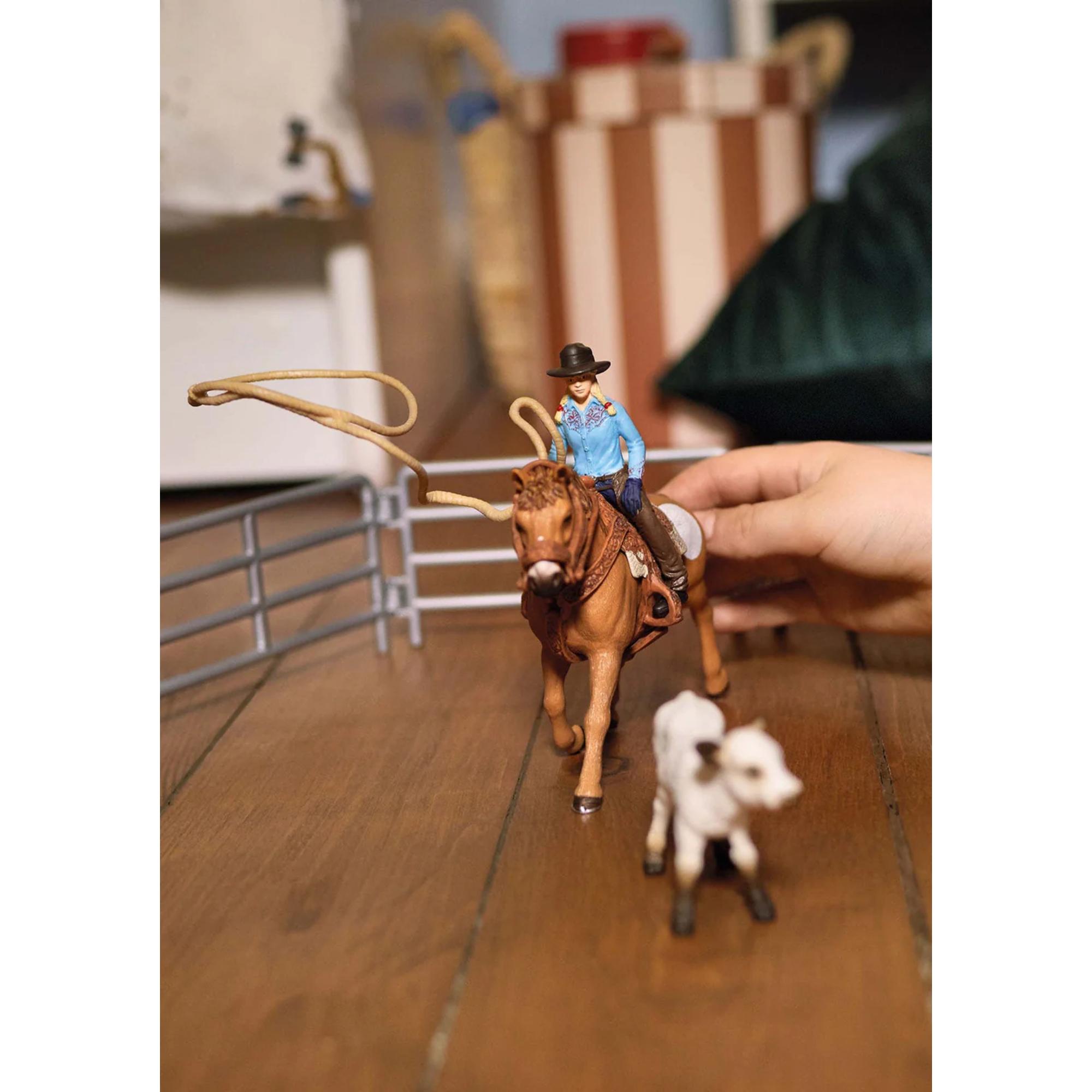 Schleich Cowgirl Team Roping Fun Set