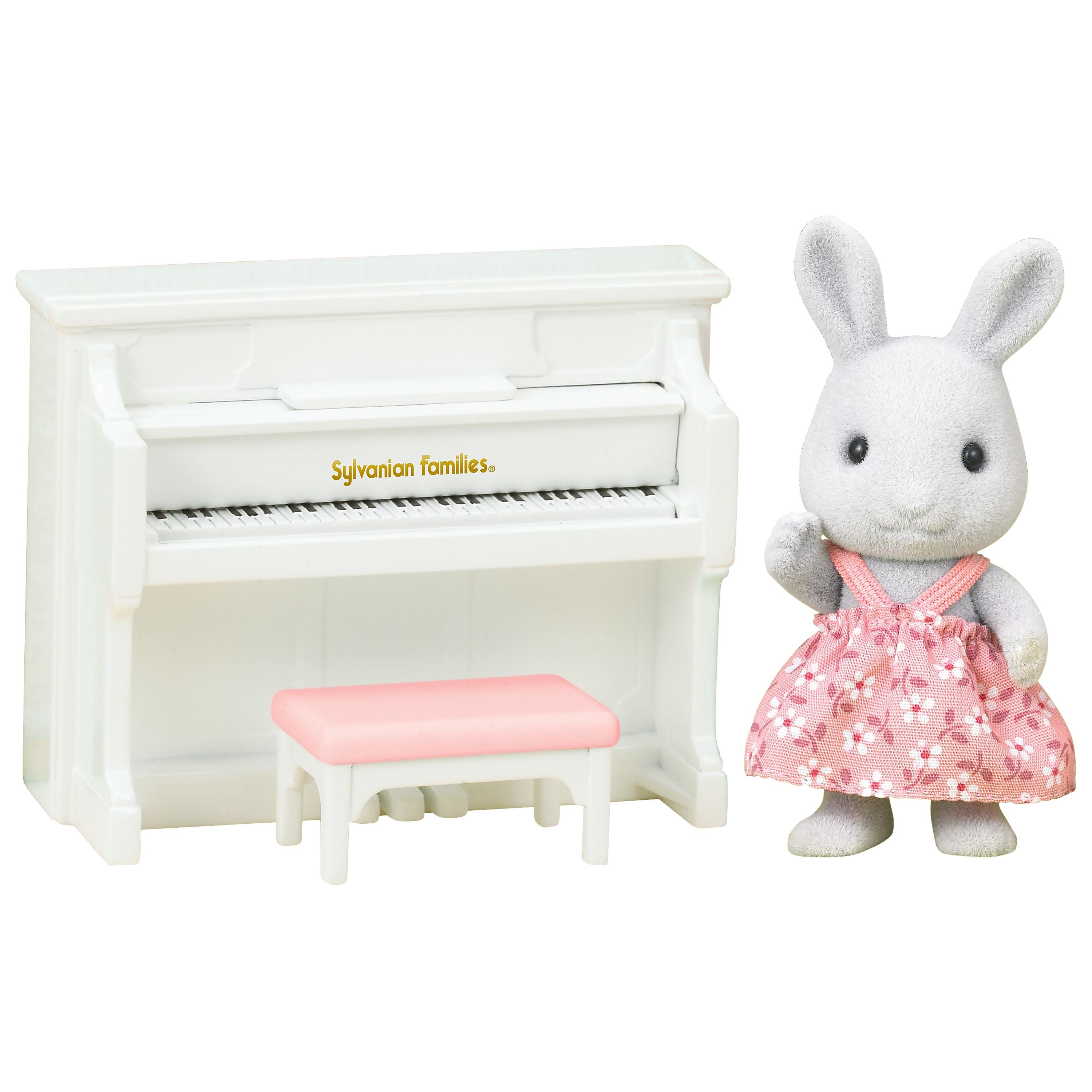 Sylvanian Families Rabbit Sister With Piano Set