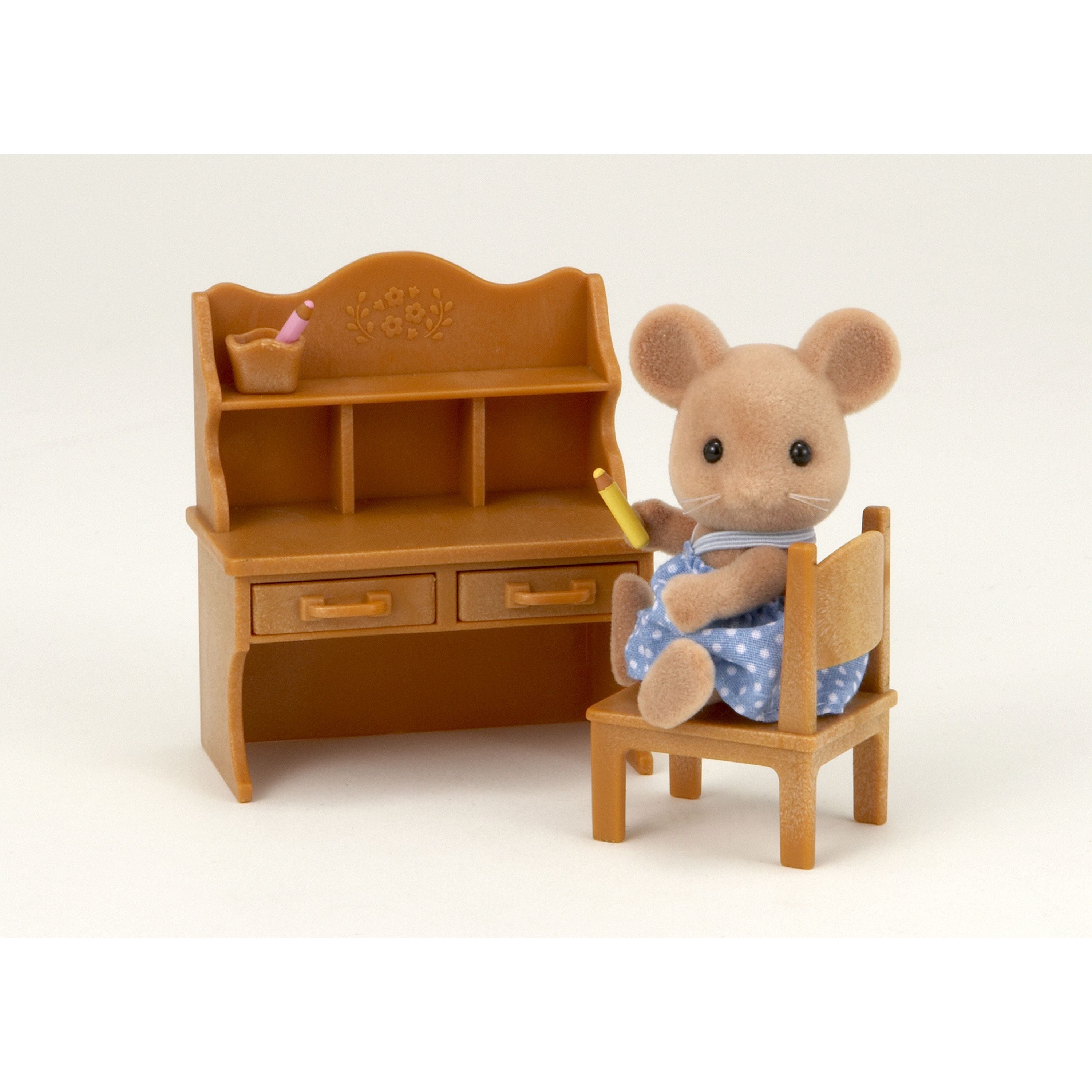Sylvanian Families Mouse Sister With Desk Set