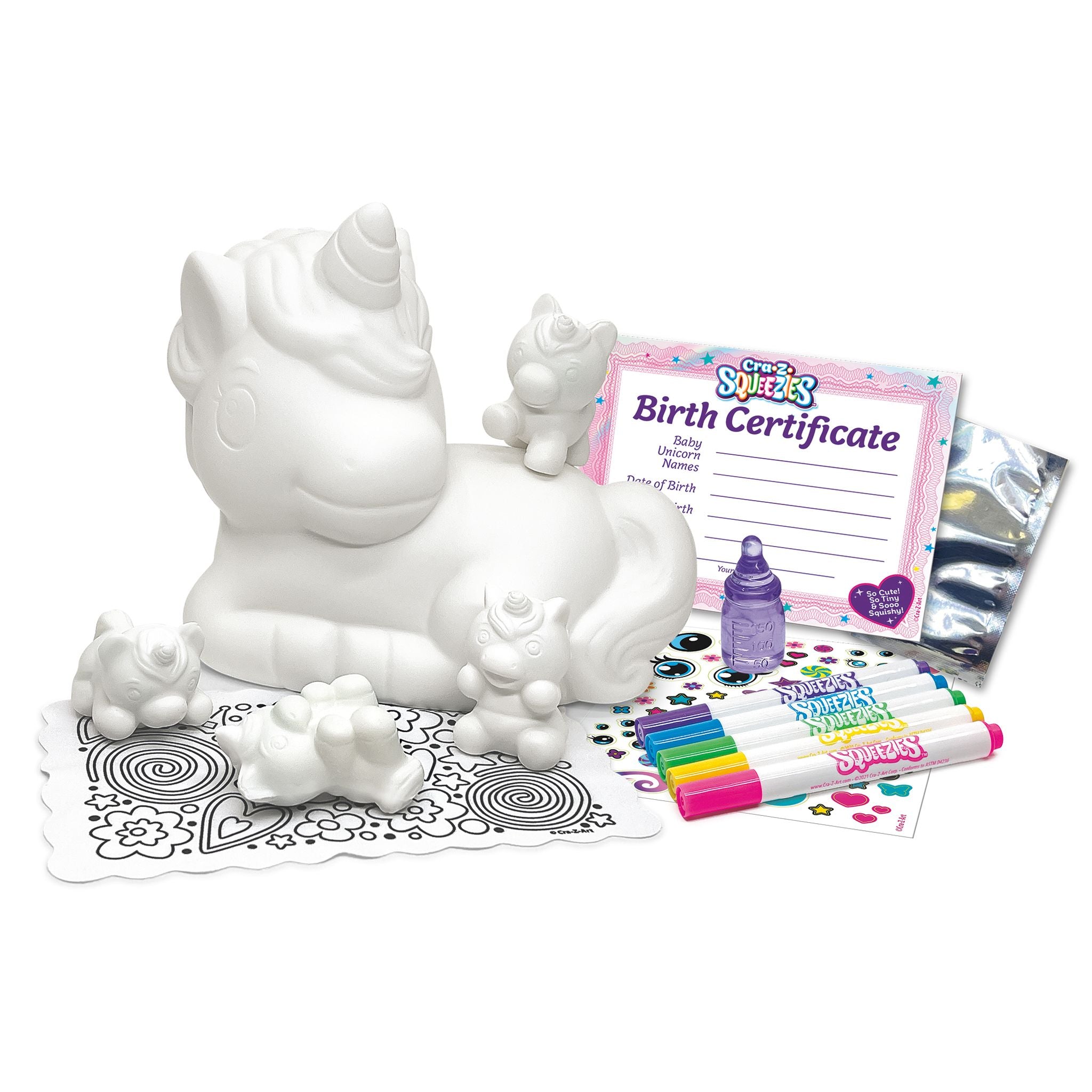 Cra-Z-Art Shimmer 'N Sparkle Cra-Z-Squeezies Unicorn Surprise Mommy And Babies