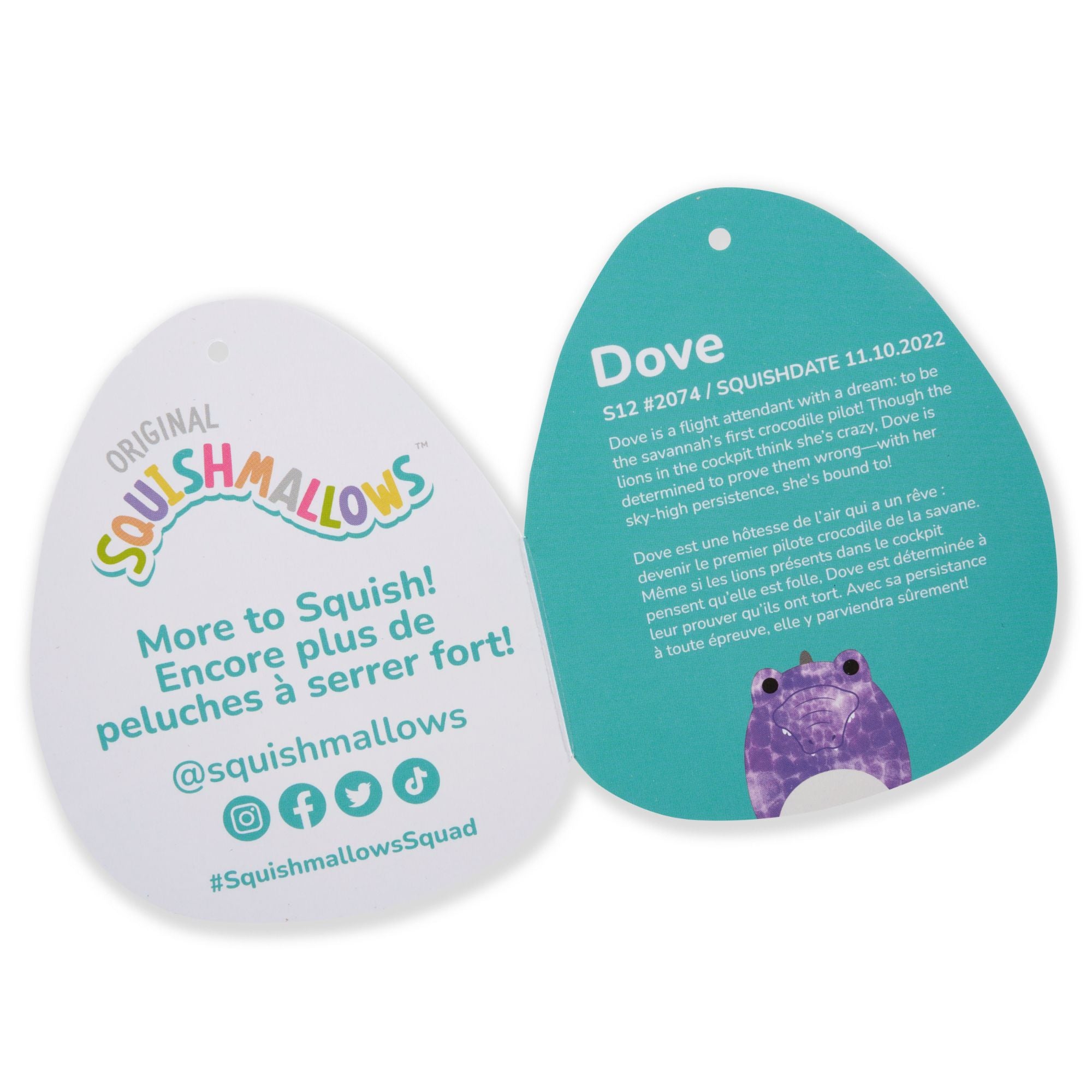 Squishmallows 12 Inch Plush  S17 Dove Purple Crocodile