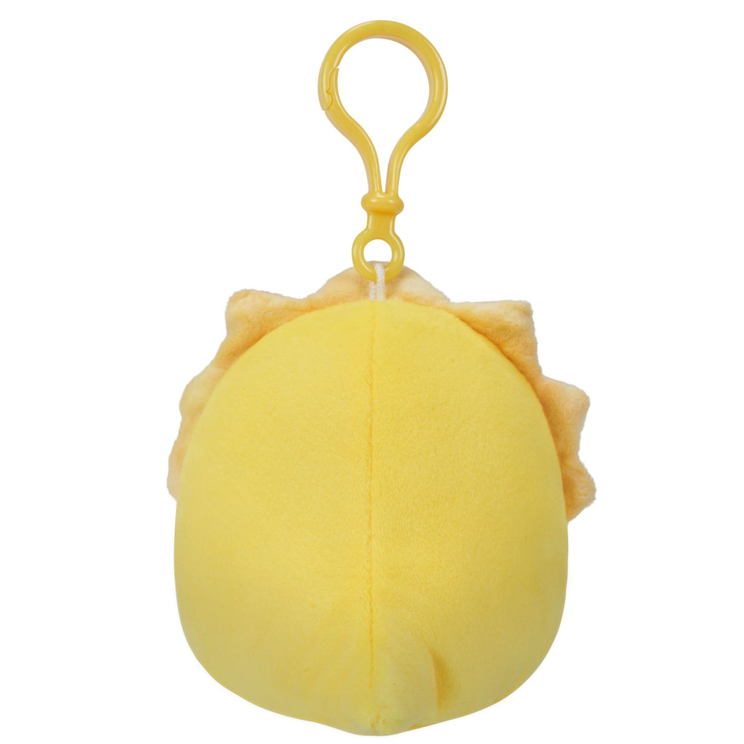 Squishmallows 3.5 Inch Plush Clip-On Lancaster The Yellow Triceratops - 3