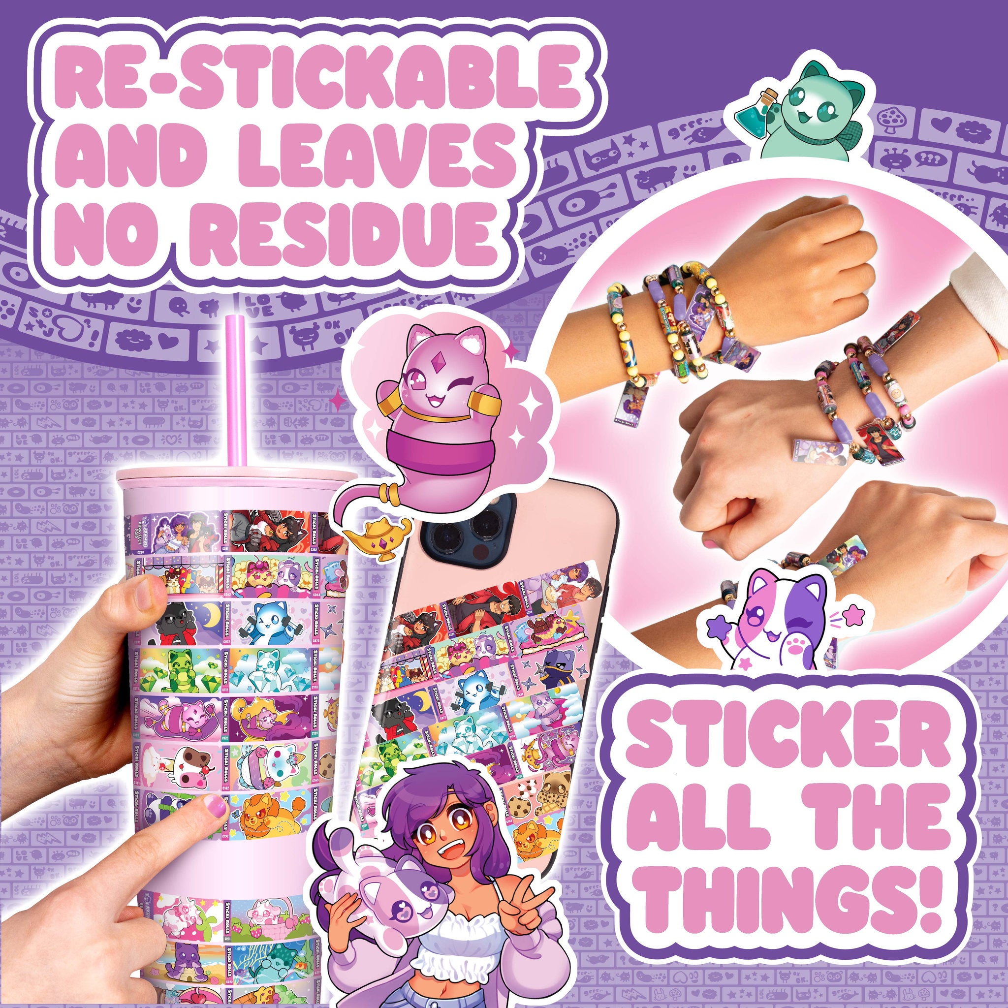 Aphmau Sticki Rolls Sticki Band Capsule Assorted Styles