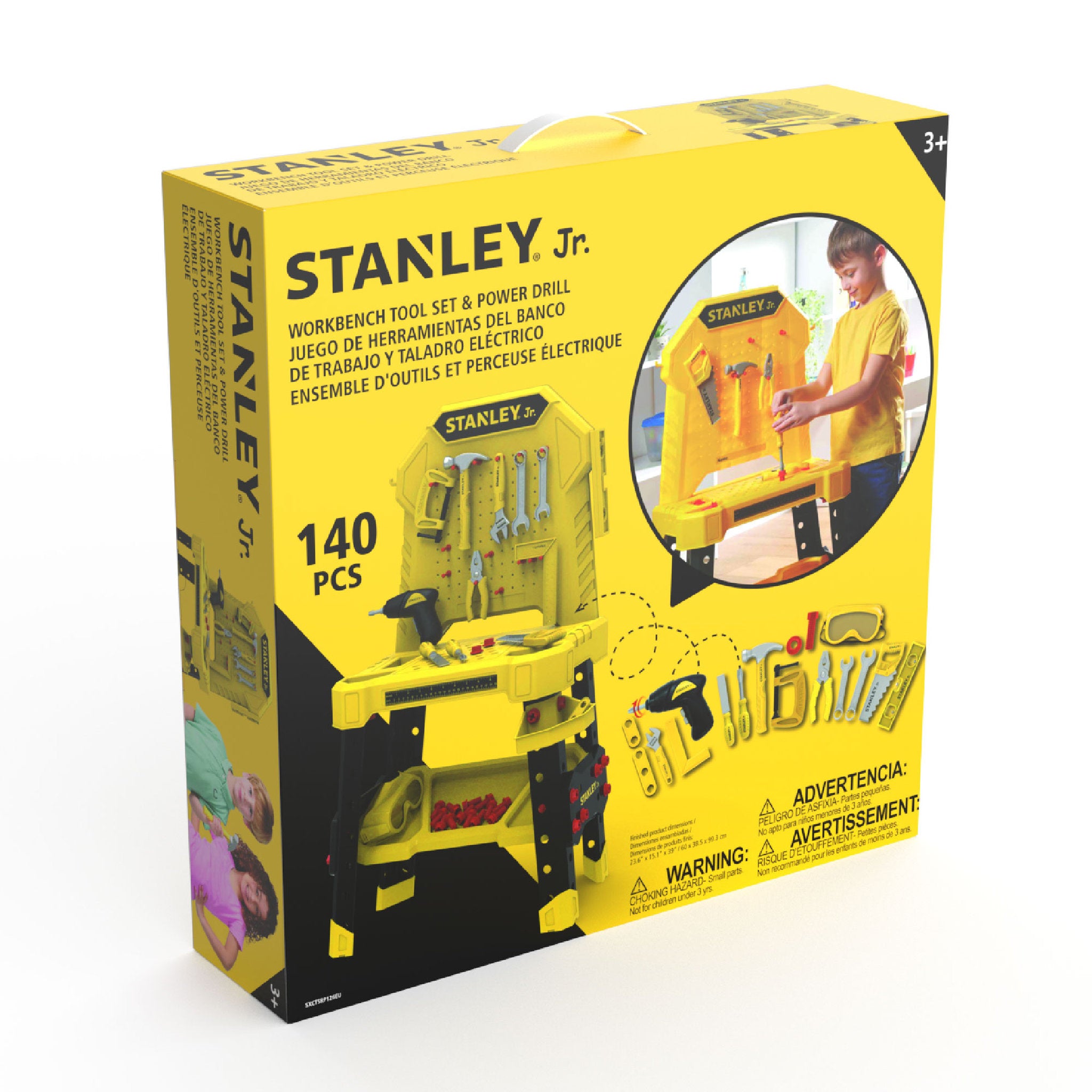 Stanley Jr Workbench Tool Set & Power Drill 140pc