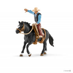 SCHLEICH FARM WORLD RODEO SERIES SADDLE BRONC RIDING WITH COWBOY
