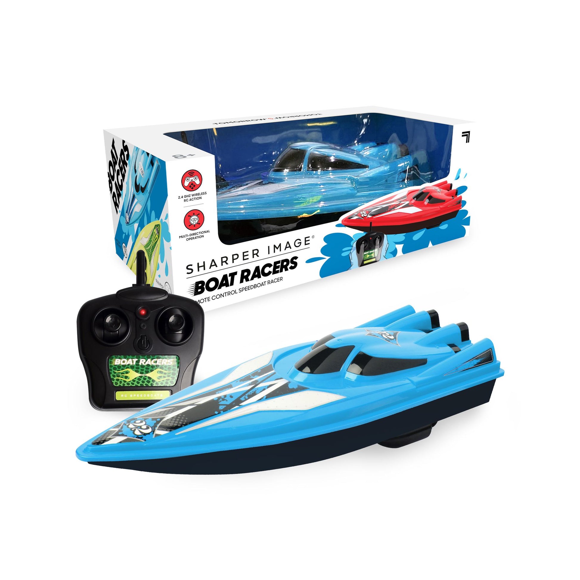 Sharper Image RC Boat Racers - Blue - Toyworld Australia
