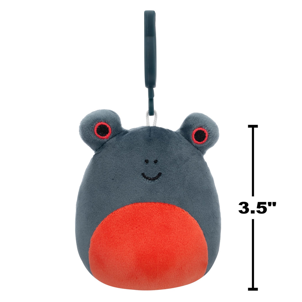 Squishmallows 3.5 Inch Plush Clip-On S20 Jameel Navy & Red Frog - 3
