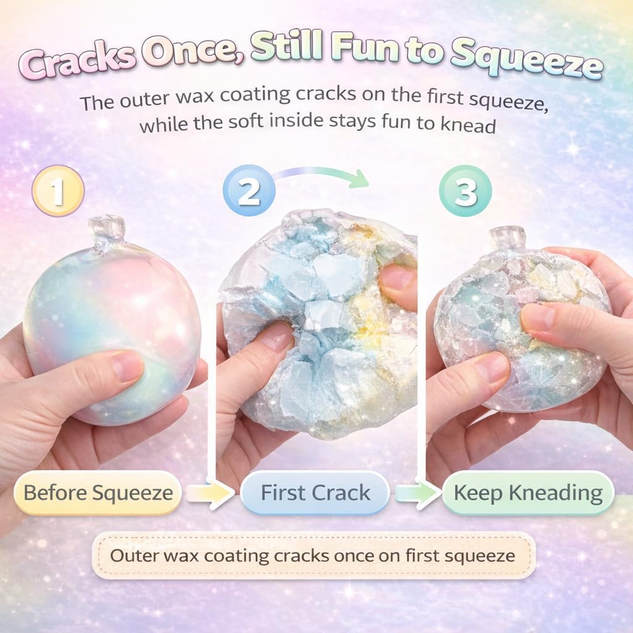 Squishy Wax Cracking Rainbow Ball