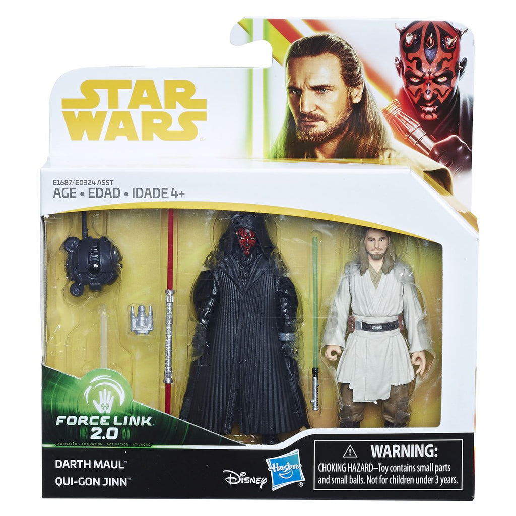 STAR WARS FORCE LINK FIGURE 2 PACK DARTH MAUL AND QUI-GON JIN