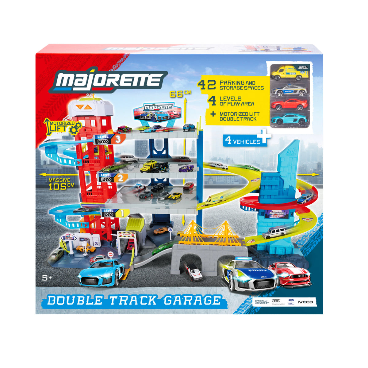 Majorette Double Track Garage Playset