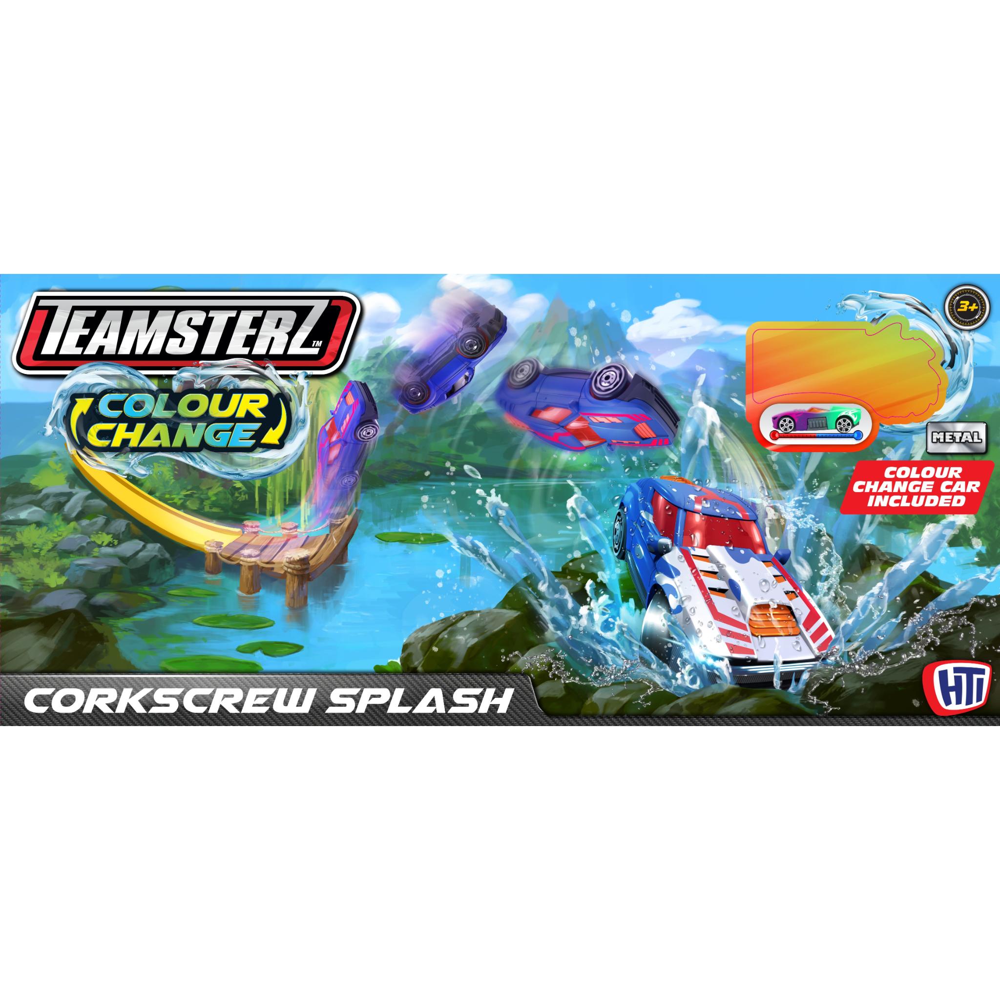 Teamsterz Colour Change Corkscrew Splash Track Set