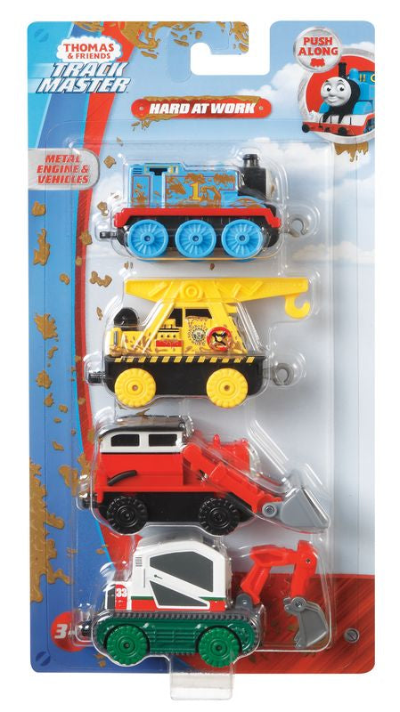 FISHER-PRICE THOMAS & FRIENDS TRACKMASTER PUSH ALONG ENGINES THEMED 4 PACK HARD AT WORK