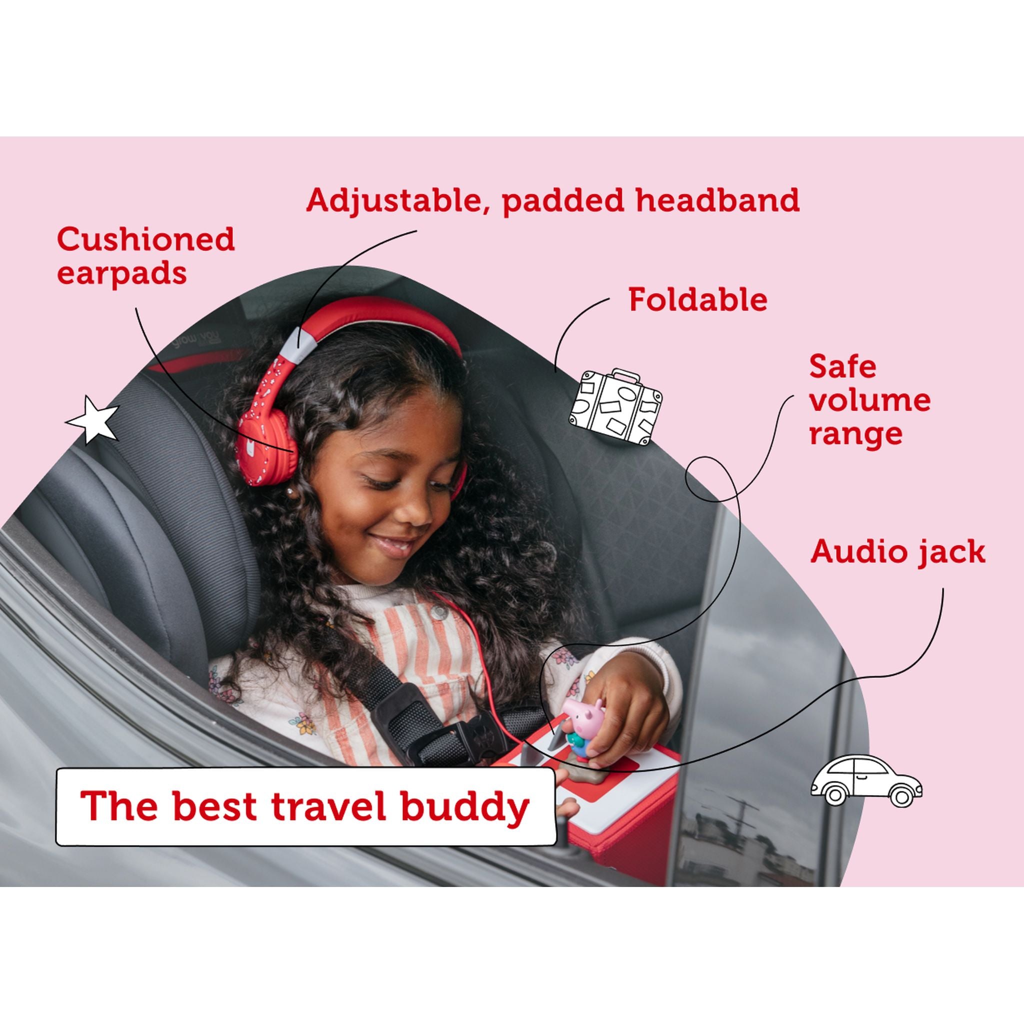 Tonies Foldable Headphones - Red