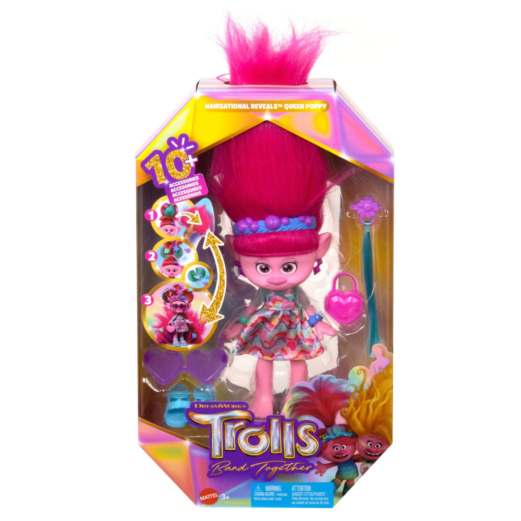 Trolls ドール Trolls Band Together Hairsational Reveals Queen Poppy Doll