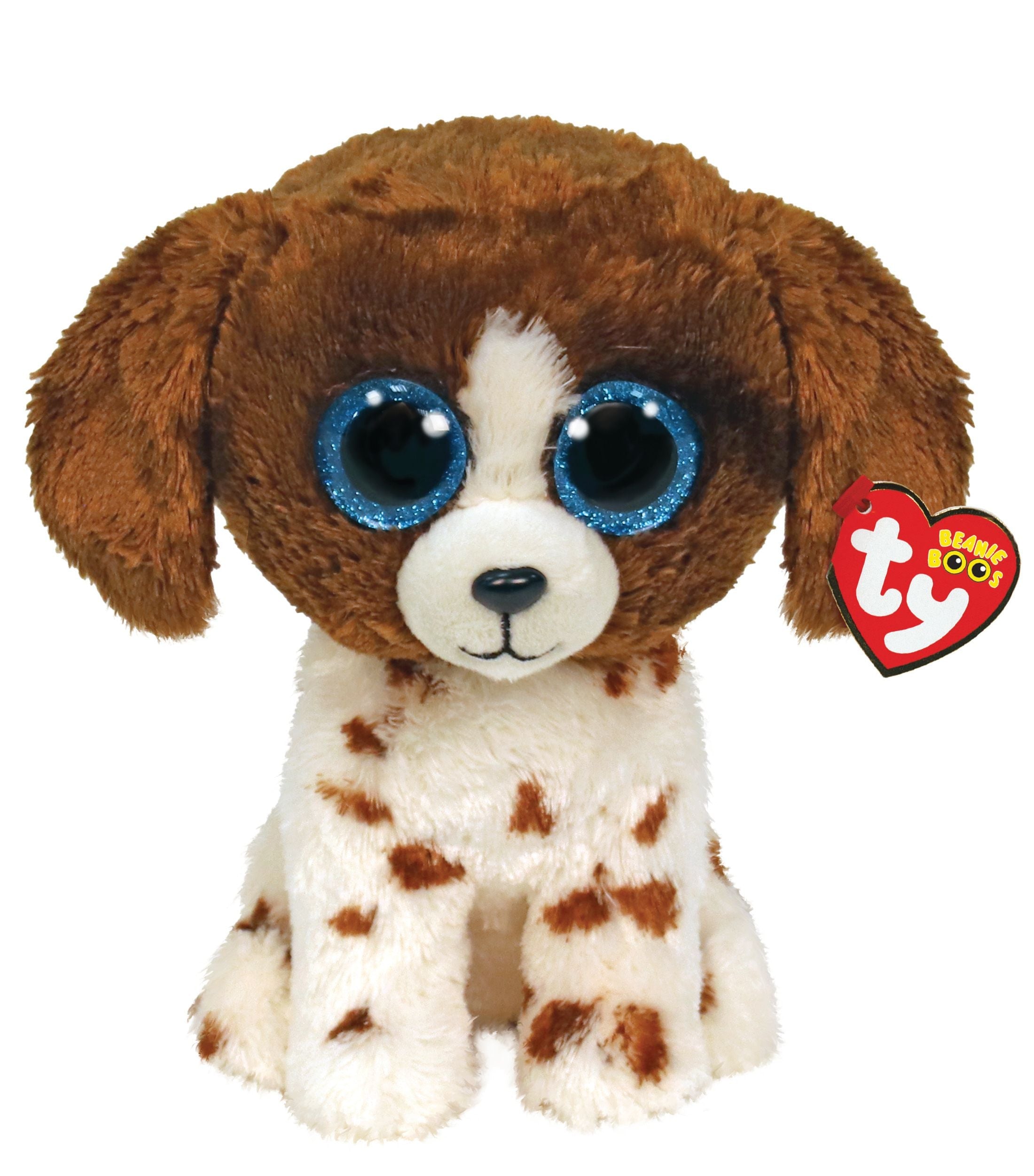 Ty Beanie Boos Regular - Muddles Brown & White Dog - Toyworld Australia