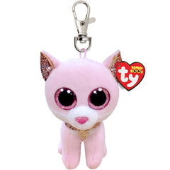 TY BEANIE BOO CLIP - FIONA PINK CAT