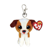 Ty Beanie Boo Clip - Hugo Brown & White Dog - Toyworld Australia