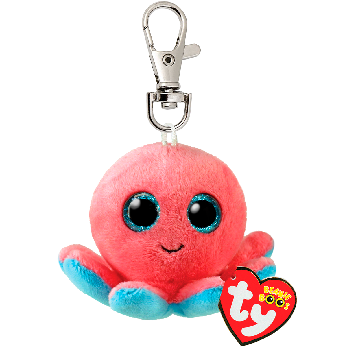 Ty Beanie Boos Clip - Sheldon Coral Octopus - Toyworld Australia