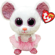 Ty Beanie Boos Regular - Nina White Ballerina Mouse - Toyworld Australia