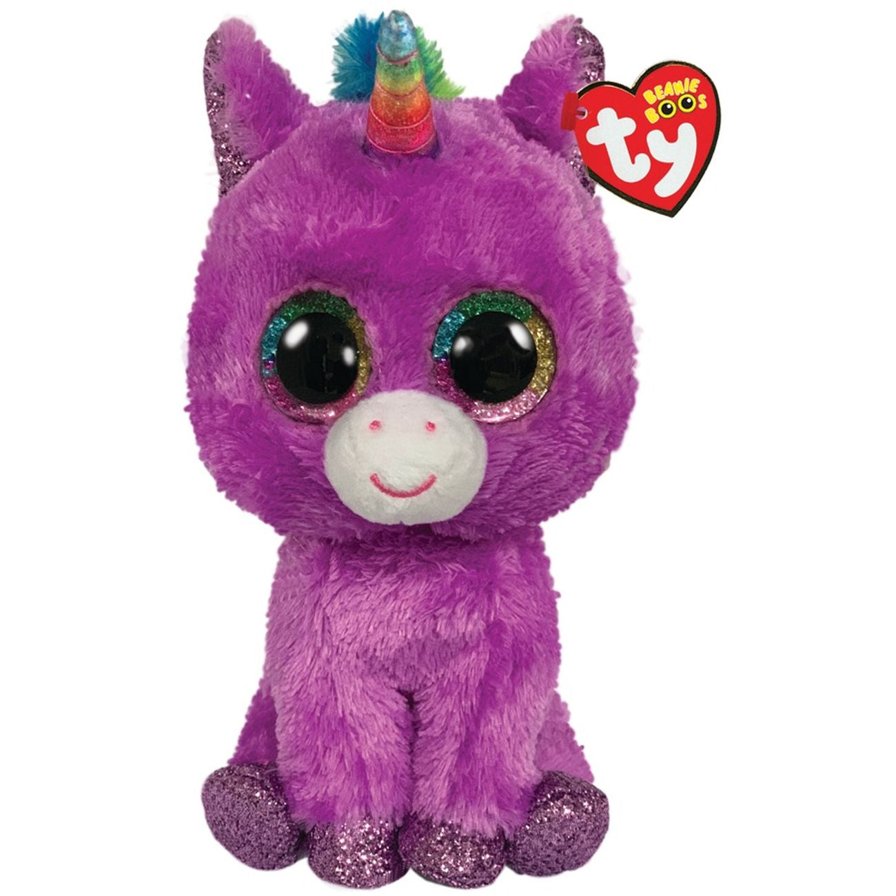 Ty Beanie Boos - Regular Rosette Purple Unicorn - Toyworld Australia