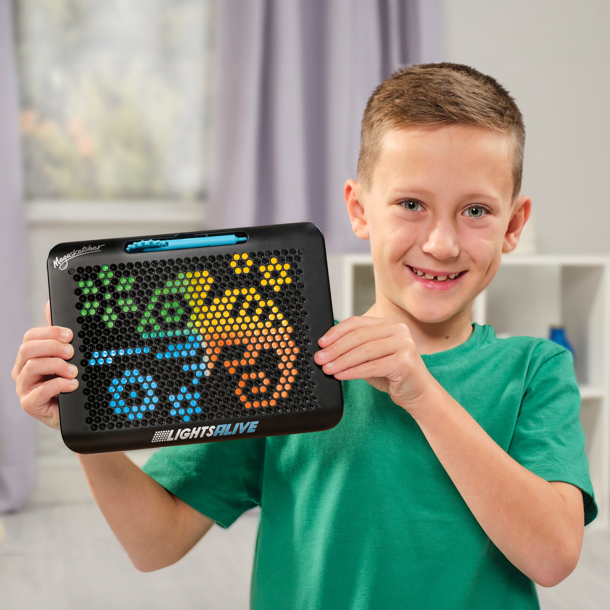 Tablette Lumineuse Megasketcher Lights Alive - Dessin Lumineux Pour Enfants Dès 3 Ans - Avec Stylo 2-en-1 Et Pochoirs