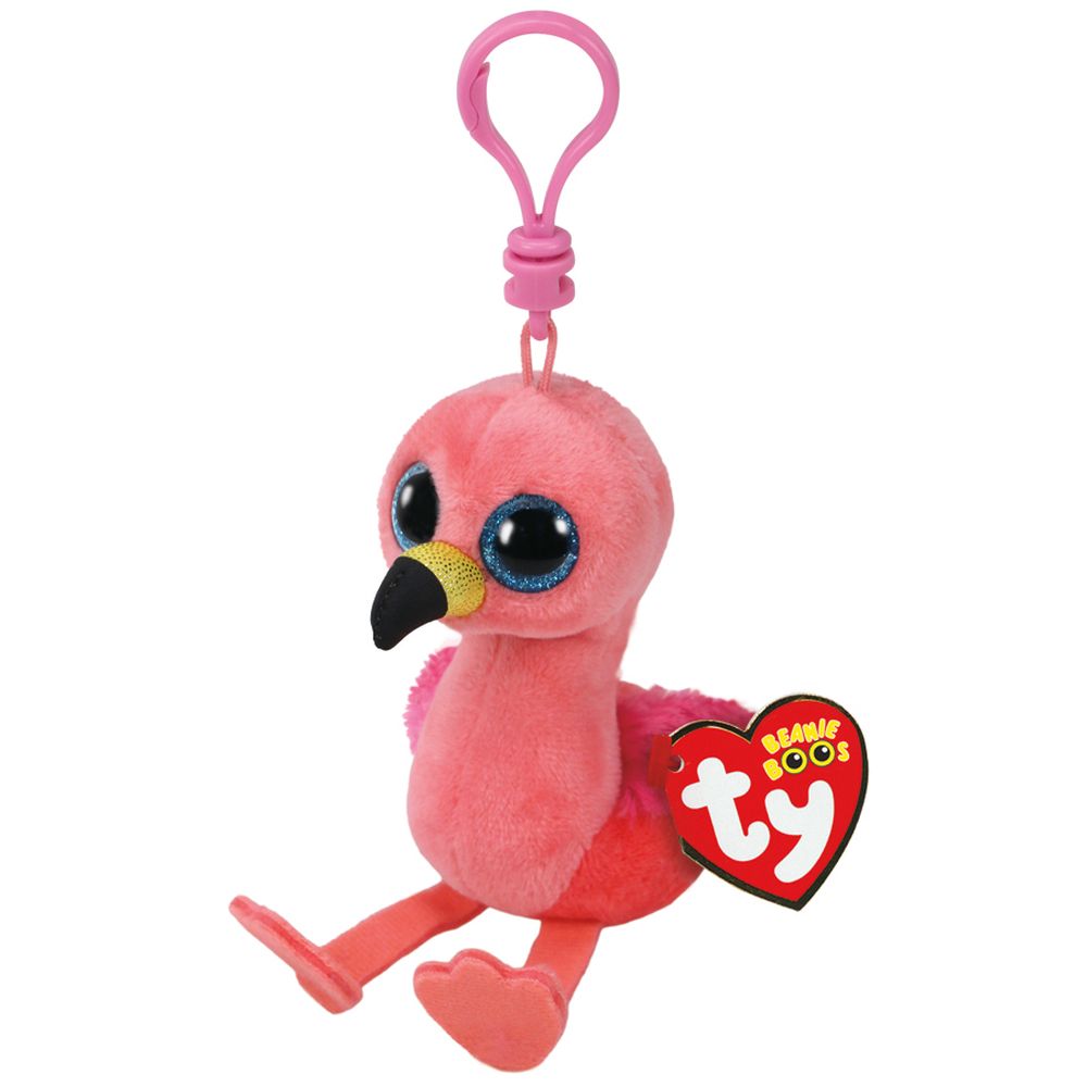 Ty Beanie Boos Clip - Gilda The Pink Flamingo
