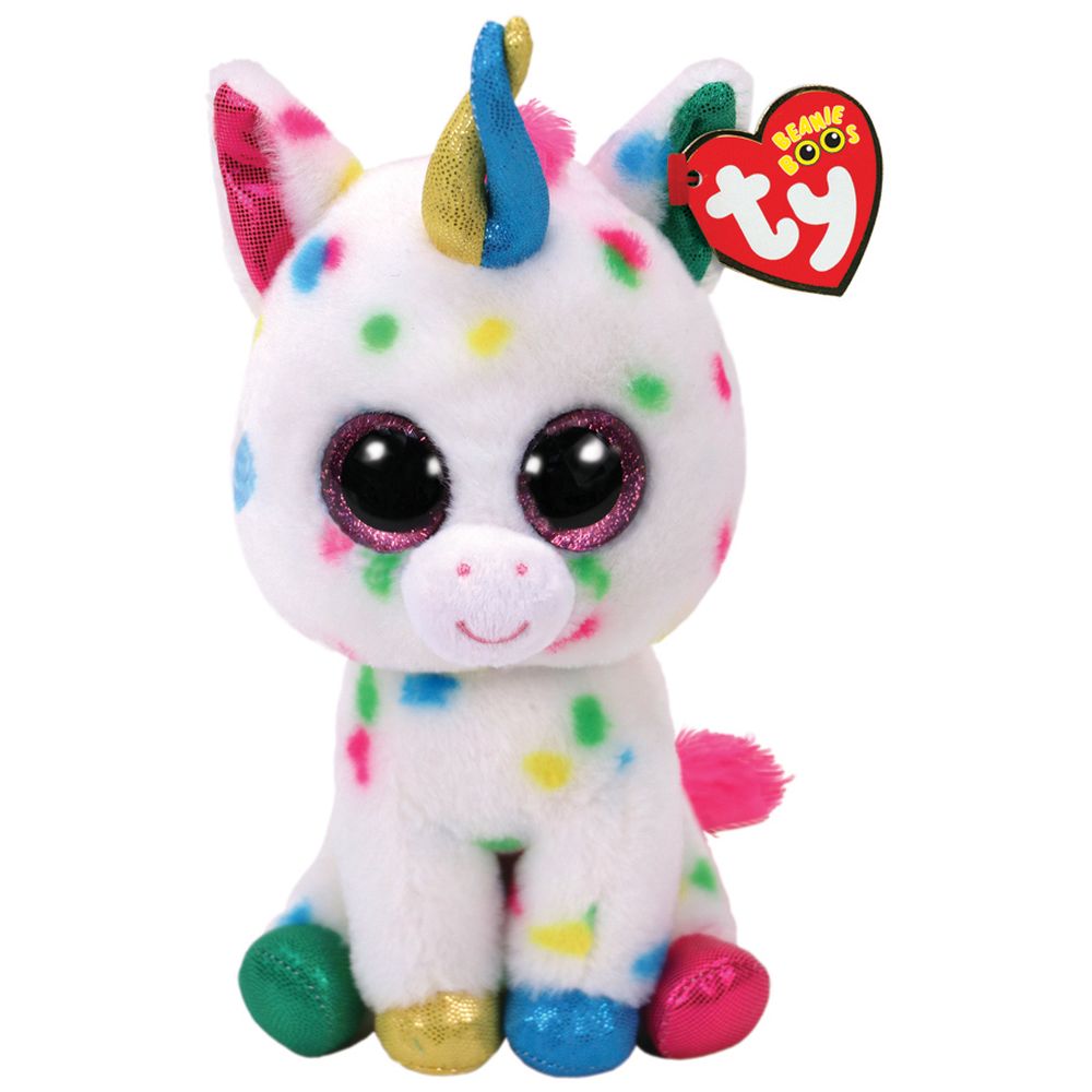 Ty Beanie Boos - Regular Harmonie Speckle Unicorn - Toyworld Australia