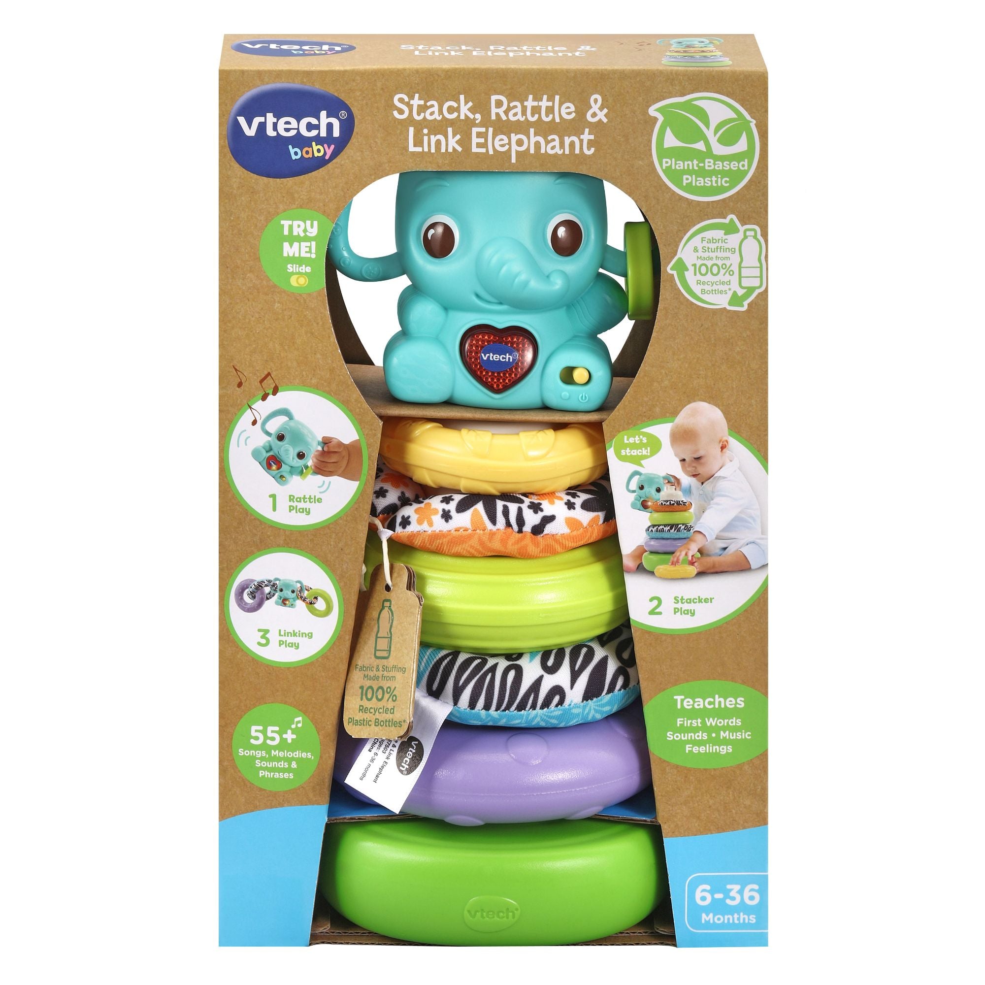 VTech Baby Stack, Rattle & Link Elephant – Toyworld Australia