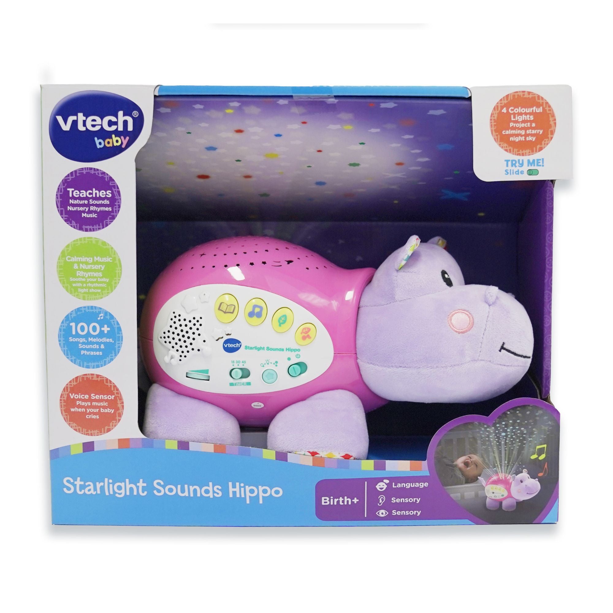 VTech Baby Starlight Sounds Hippo Pink