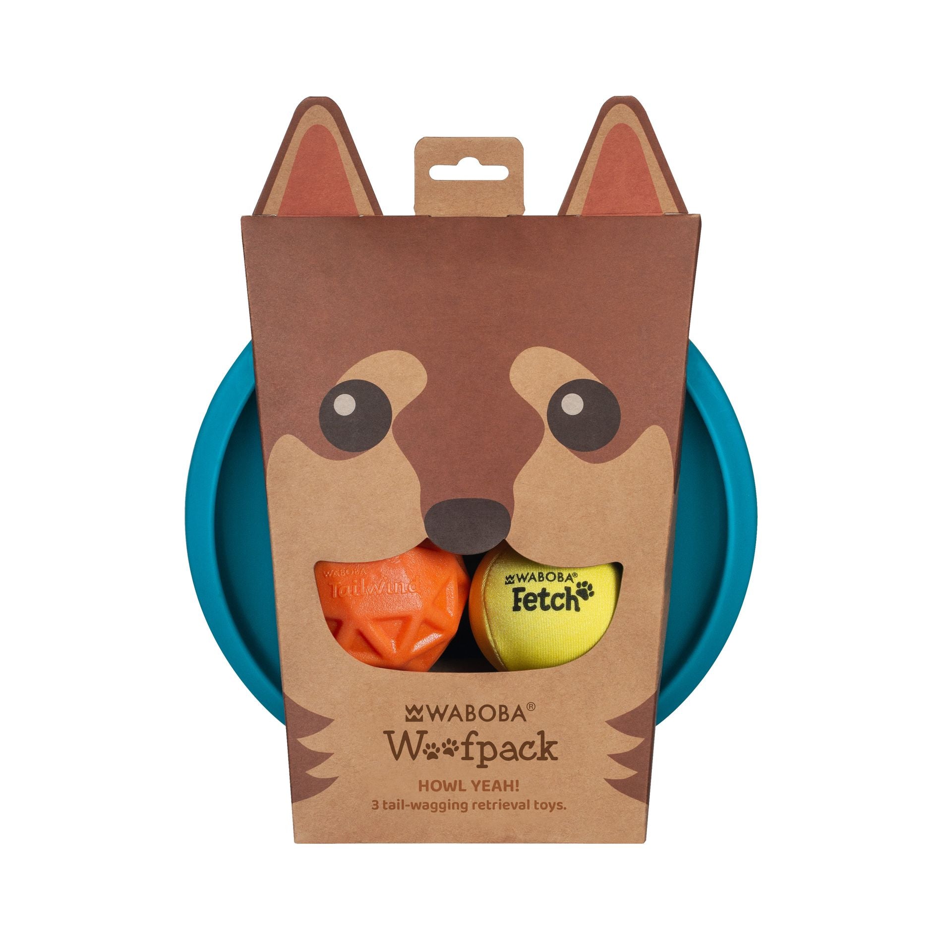 Waboba Woofpack Howl Yeah 3 Pack Retrieval Dog Toys
