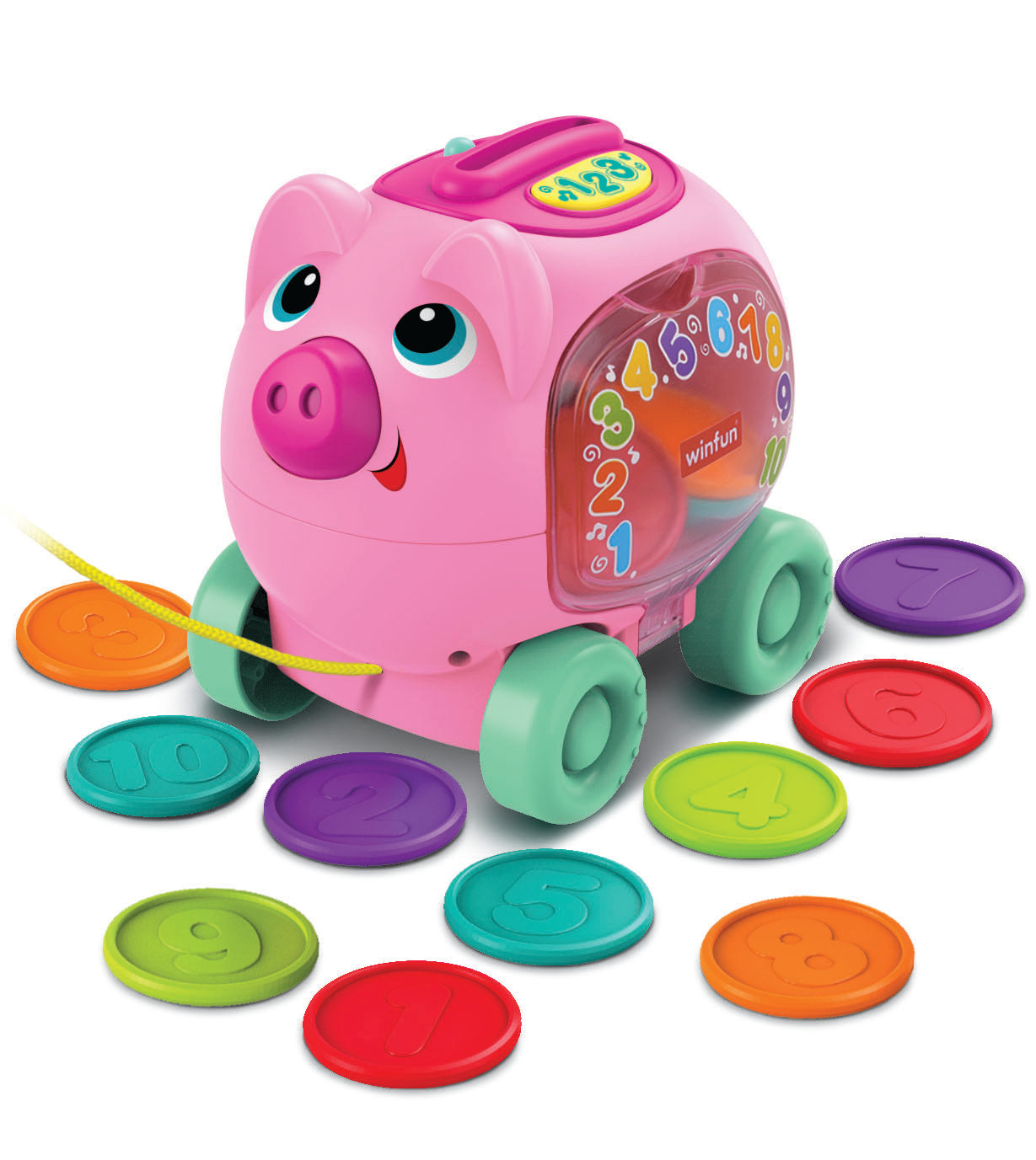 Winfun Pull Along Counting Piggy Bank