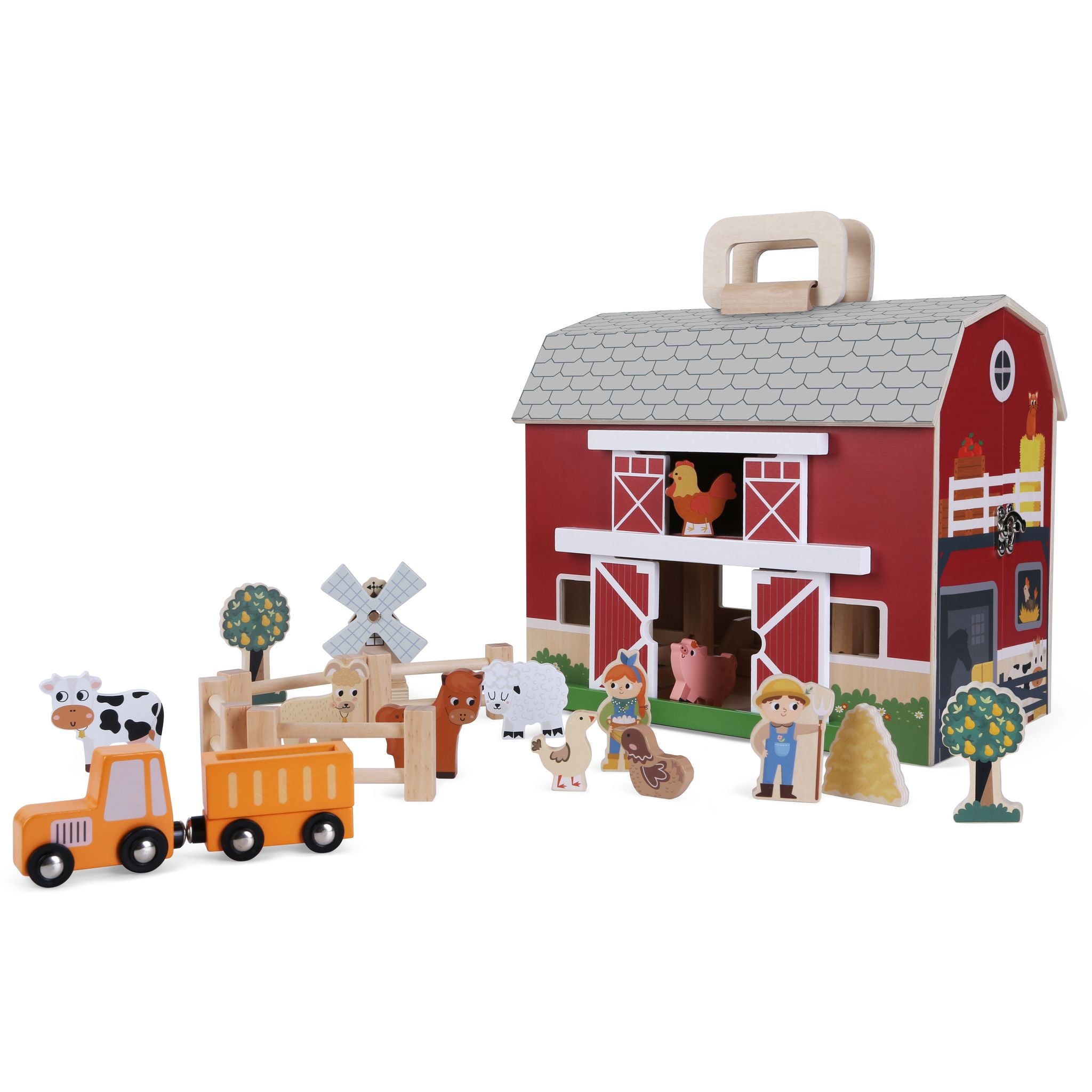 Wooden Barn Playset & Accessories