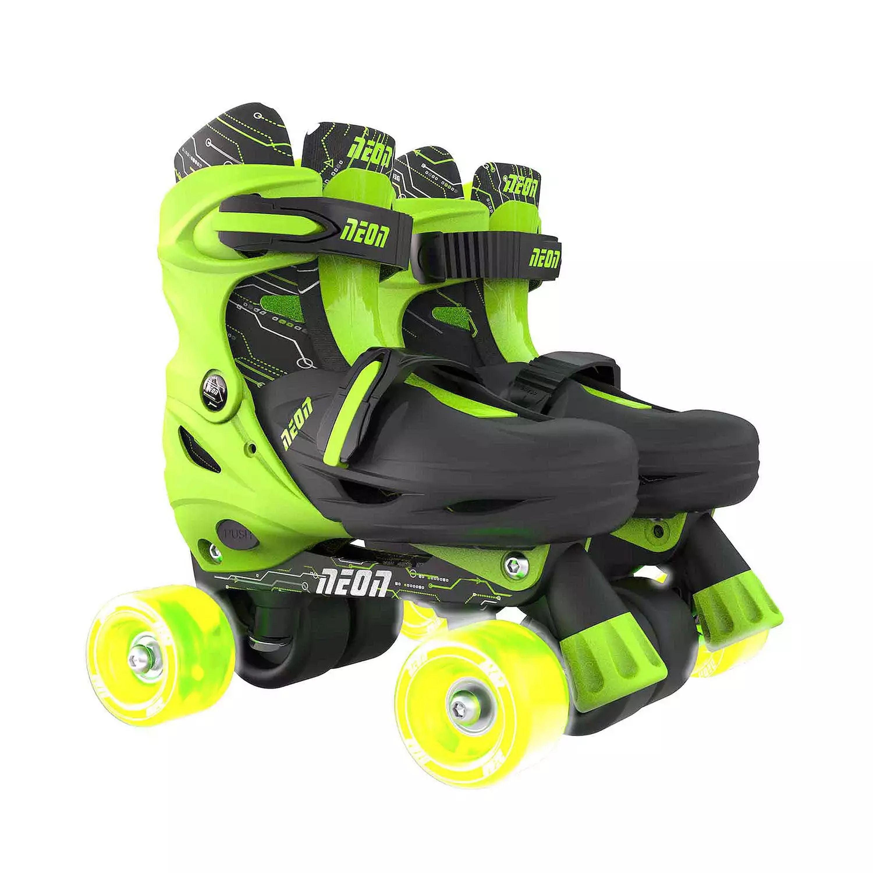 Yvolution Neon 2In1 Combo Skates Black Green Size 12-2