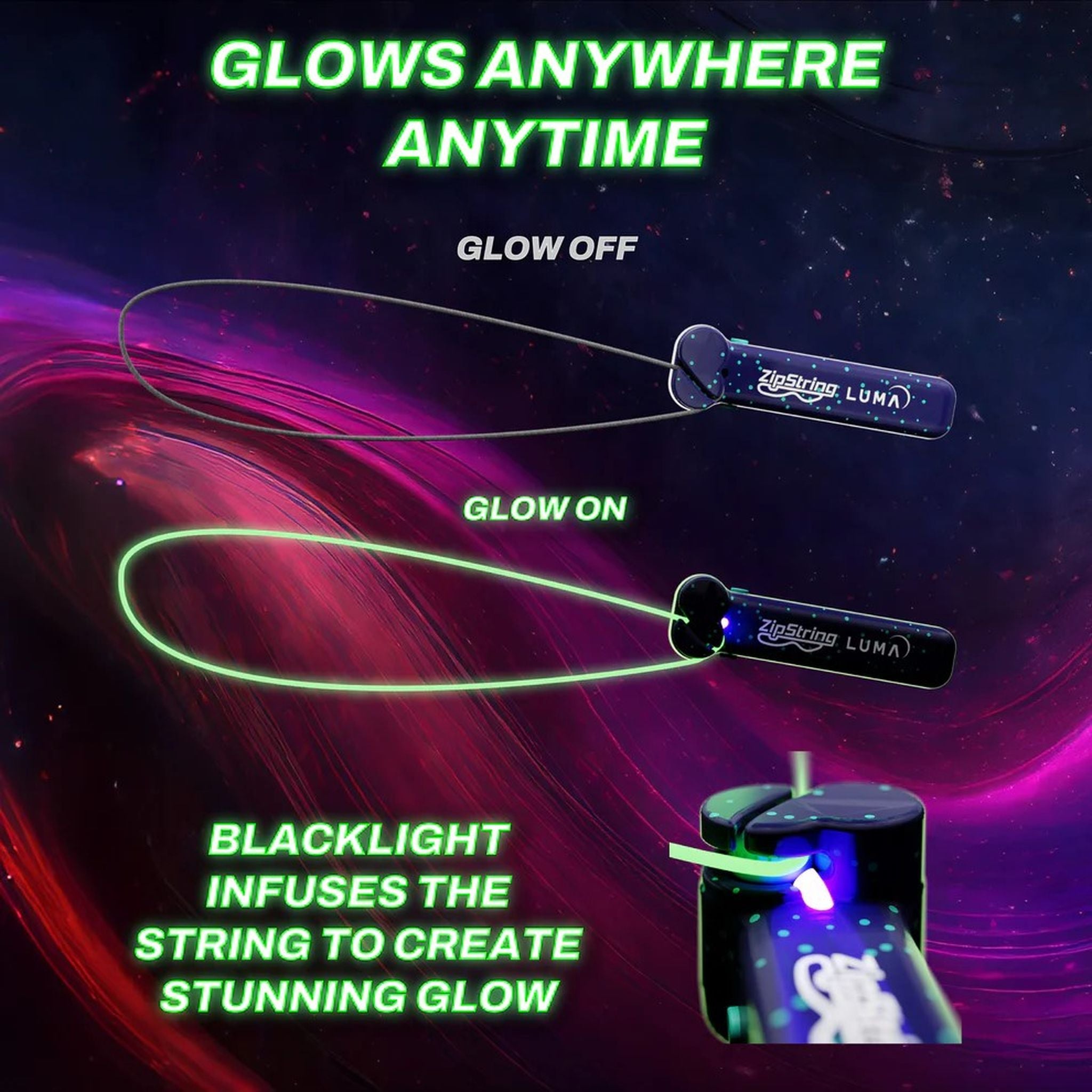 ZipString Luma Glow in the Dark Edition Assorted Styles