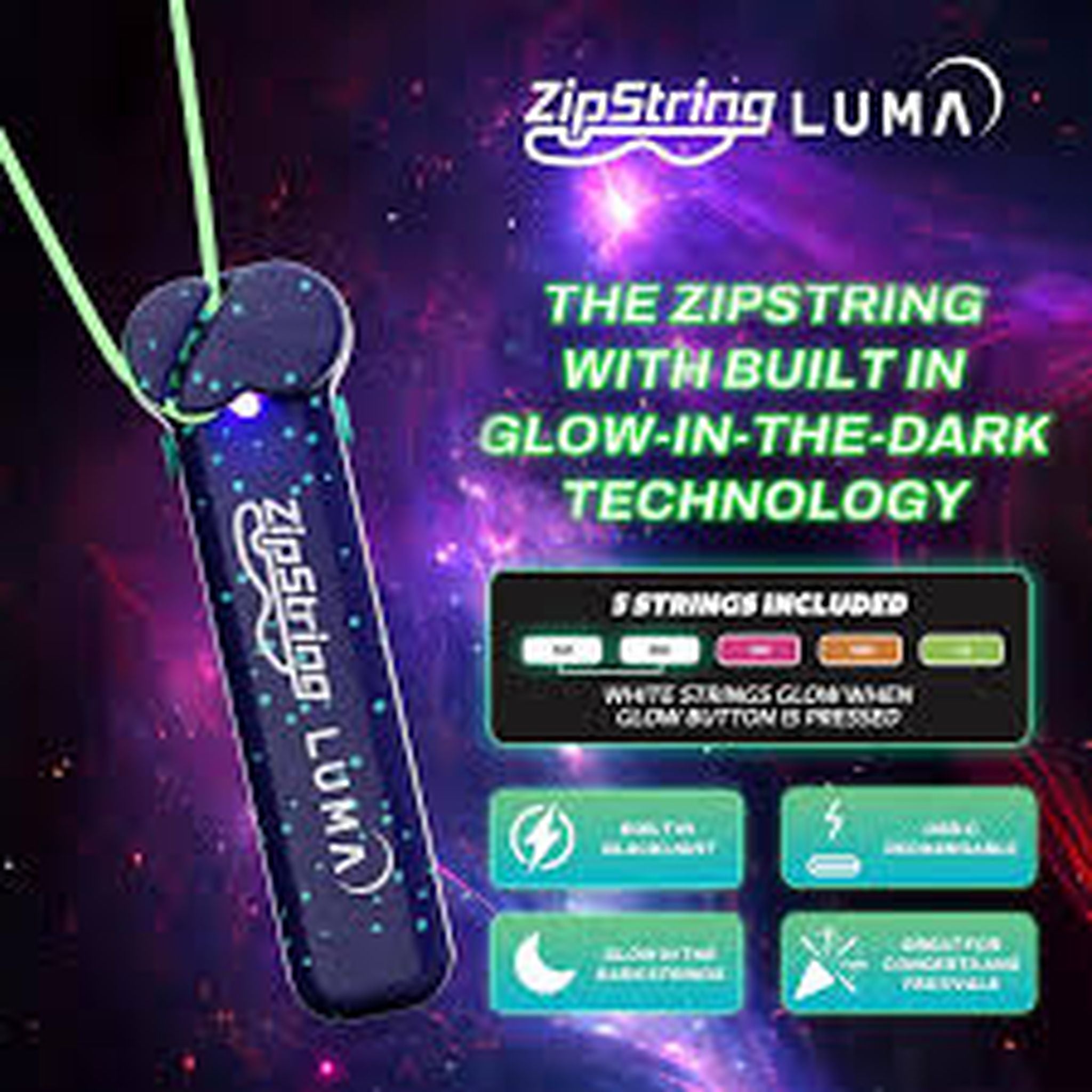ZipString Luma Glow in the Dark Edition Assorted Styles