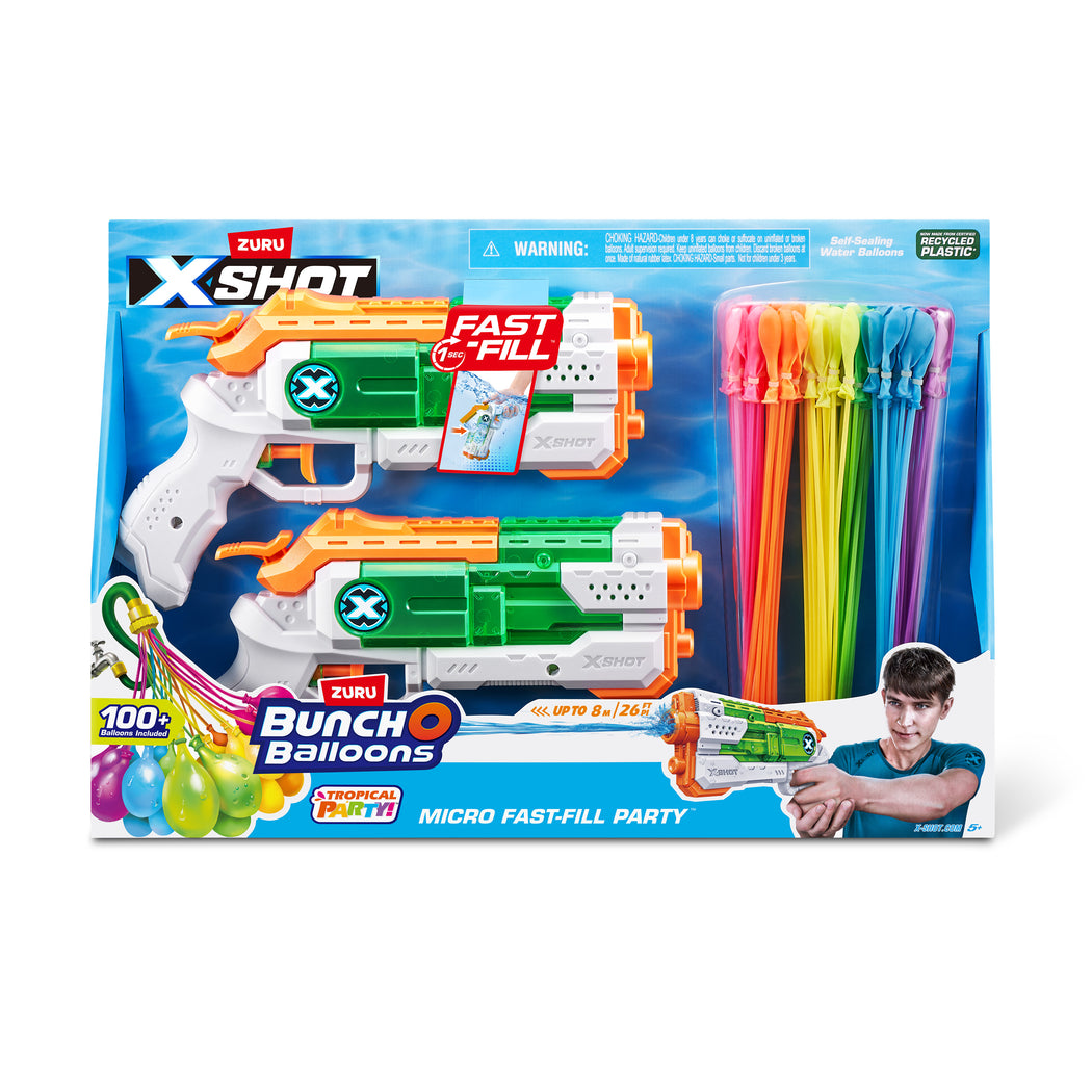 ZURU X Shot Bunch O Balloons Micro Fast Fill 2 Pack With 100 Balloons - 1