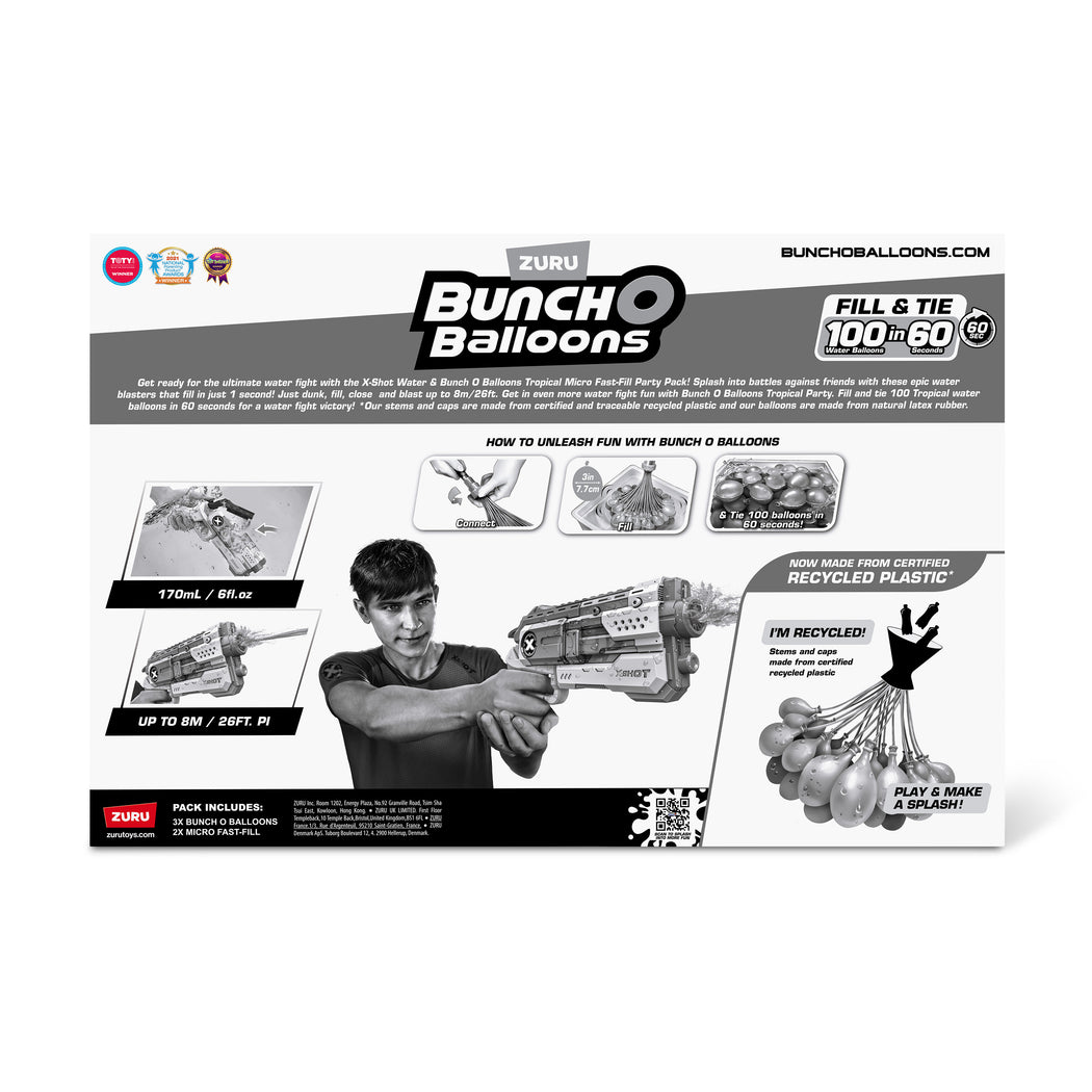 ZURU X Shot Bunch O Balloons Micro Fast Fill 2 Pack With 100 Balloons - 2