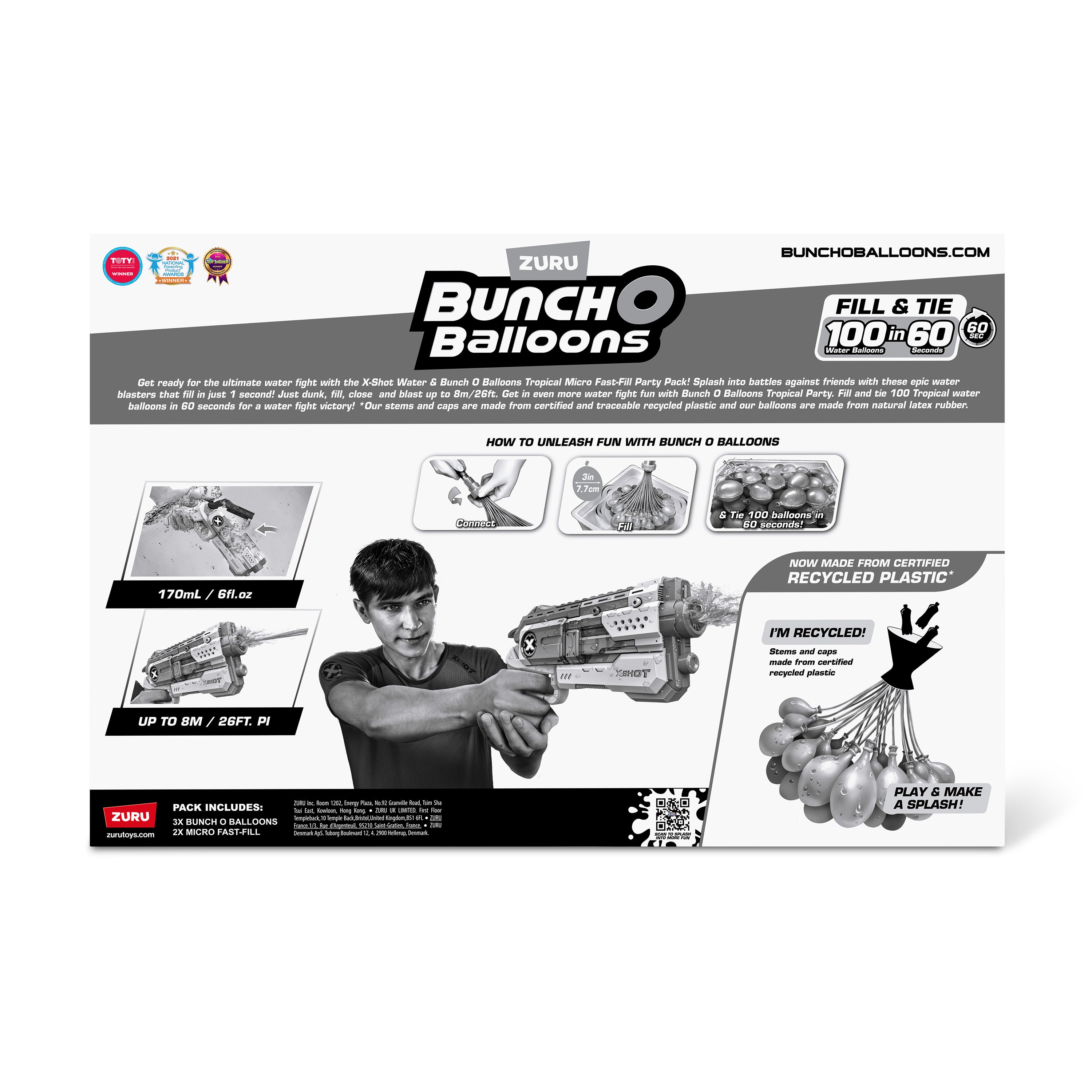 ZURU X Shot Bunch O Balloons Micro Fast Fill 2 Pack With 100 Balloons