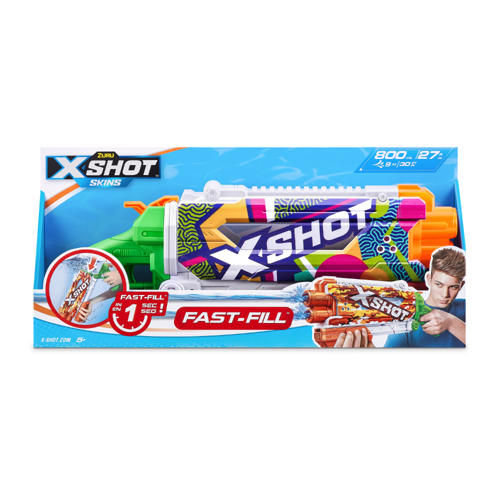 ZURU XSHOT Skins Fast Fill Pump Action Water Blaster Assorted Styles