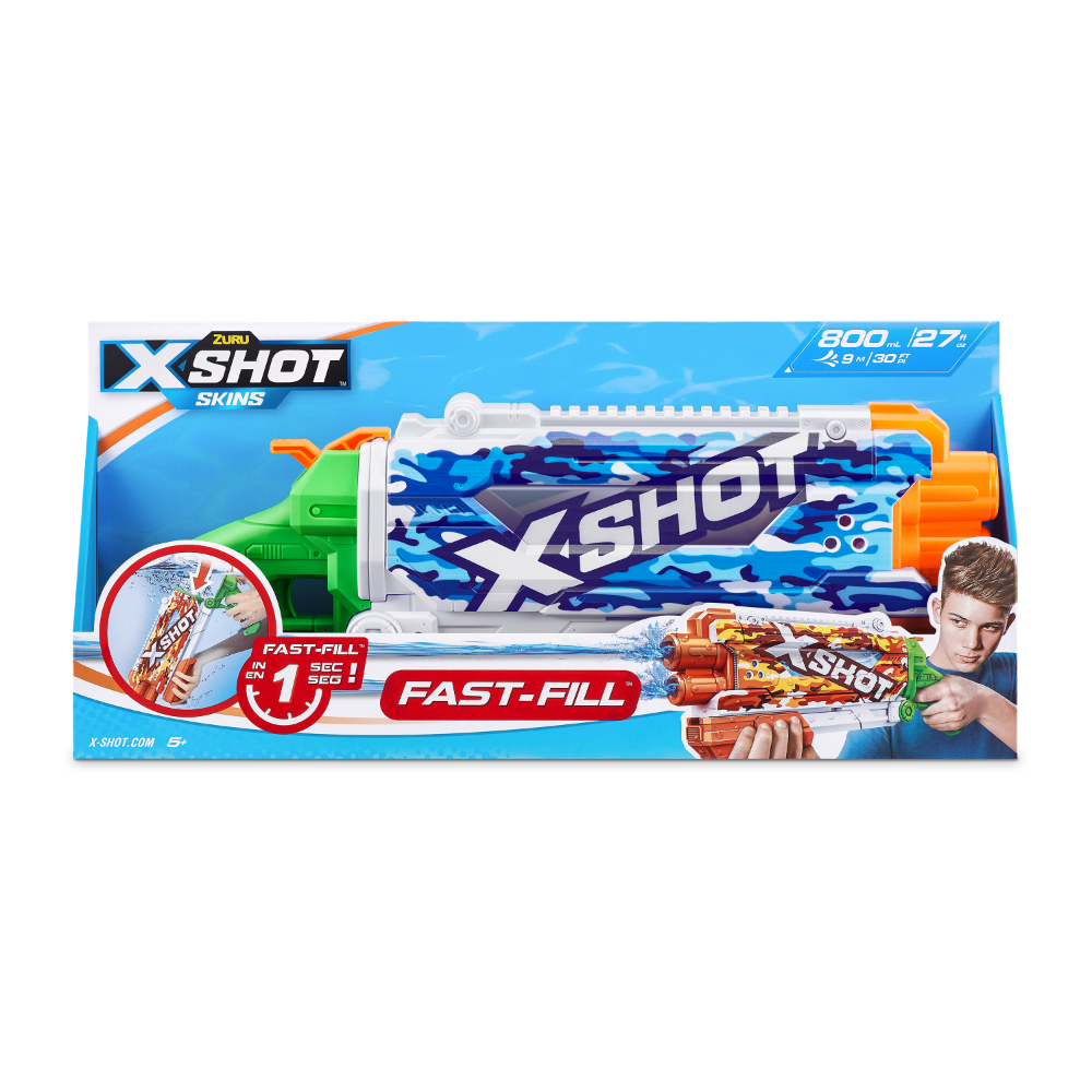 ZURU XSHOT Skins Fast Fill Pump Action Water Blaster Assorted Styles