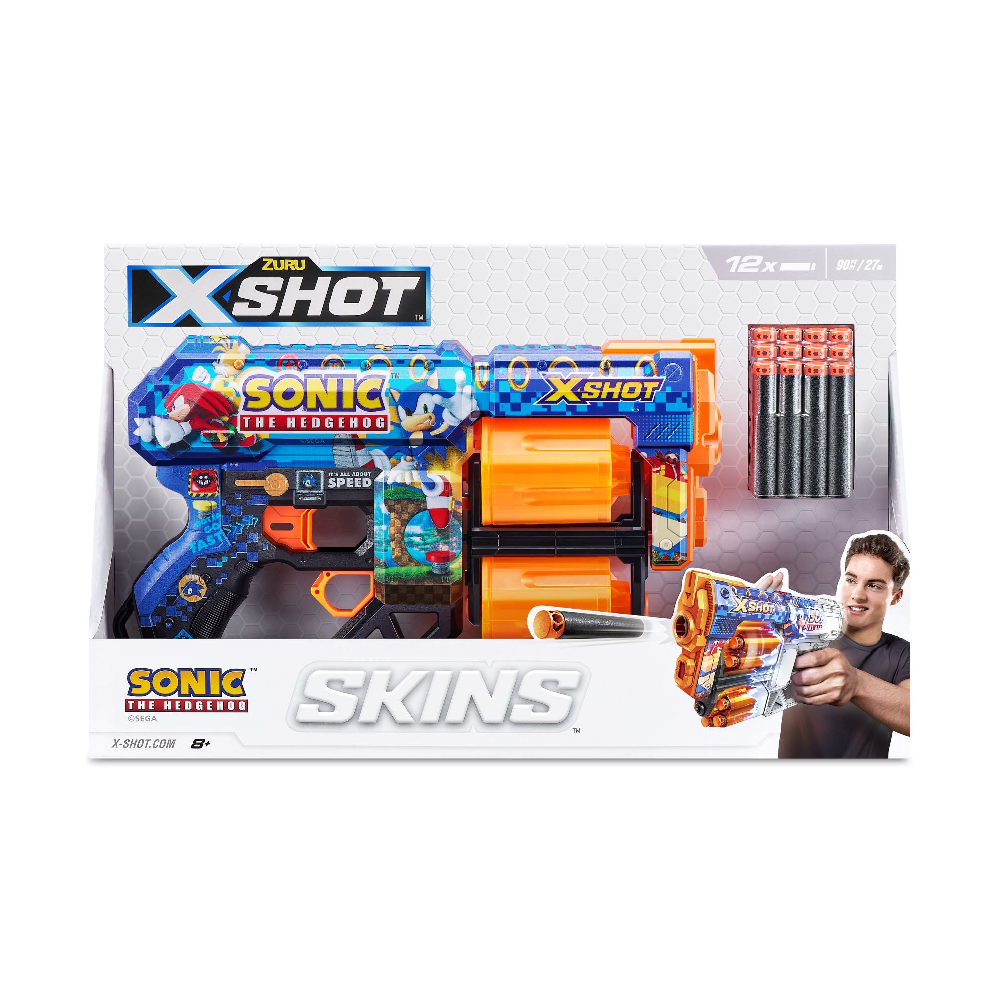 ZURU XSHOT Skins Dread Dart Blaster Sonic The Hedgehog